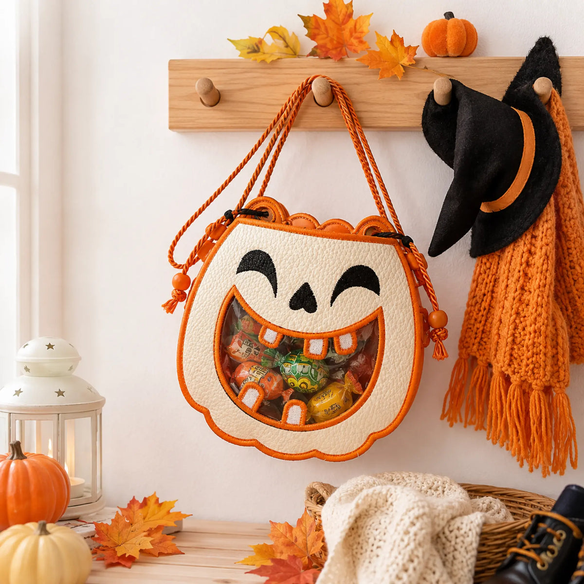 ITH Stickdatei Tasche Halloween Kürbis