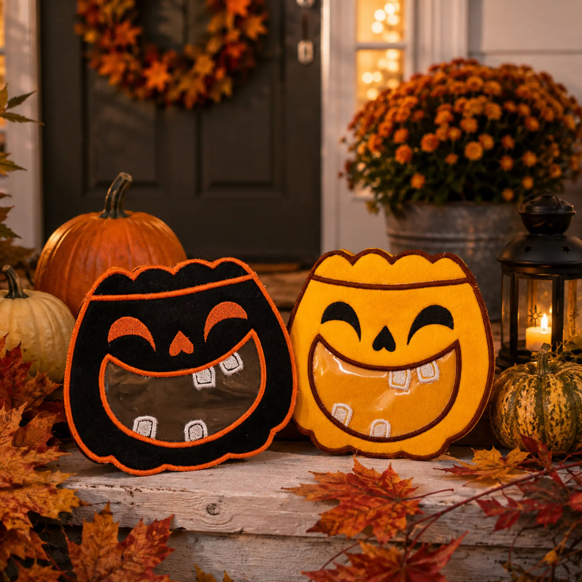 ITH Stickdatei Tasche Halloween Kürbis