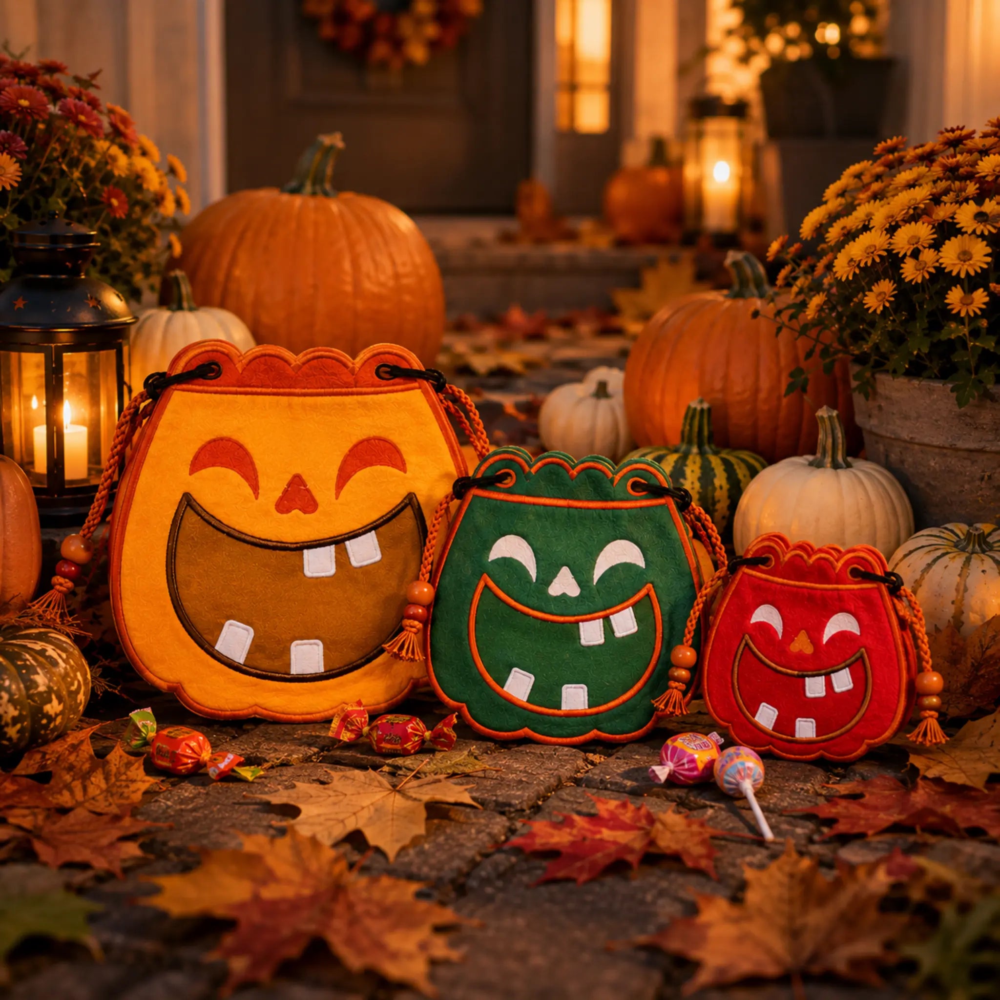 ITH Stickdatei Tasche Halloween Kürbis
