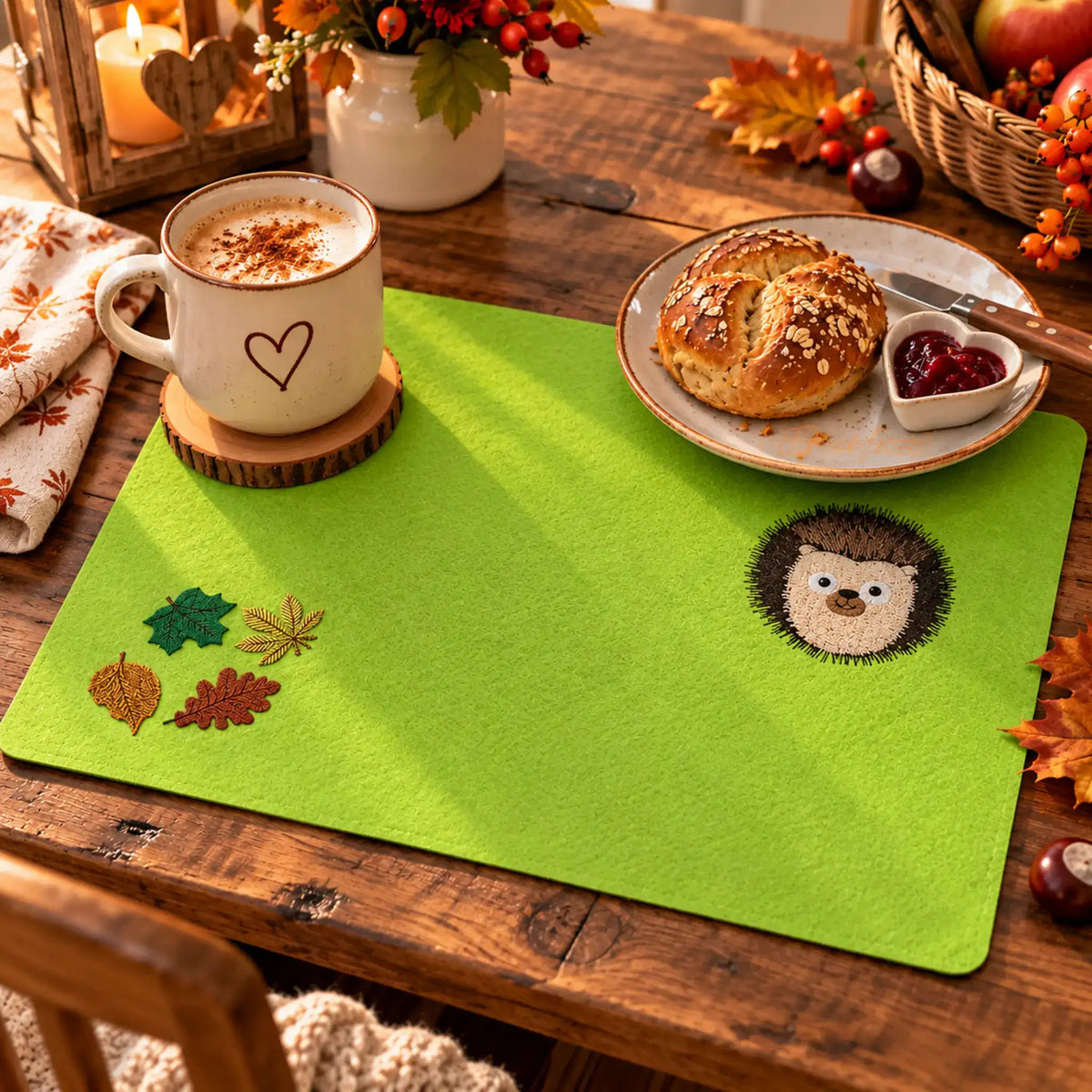 Stickdatei Igel Fredi 3-er Set – Niedliche Herbst-Motive