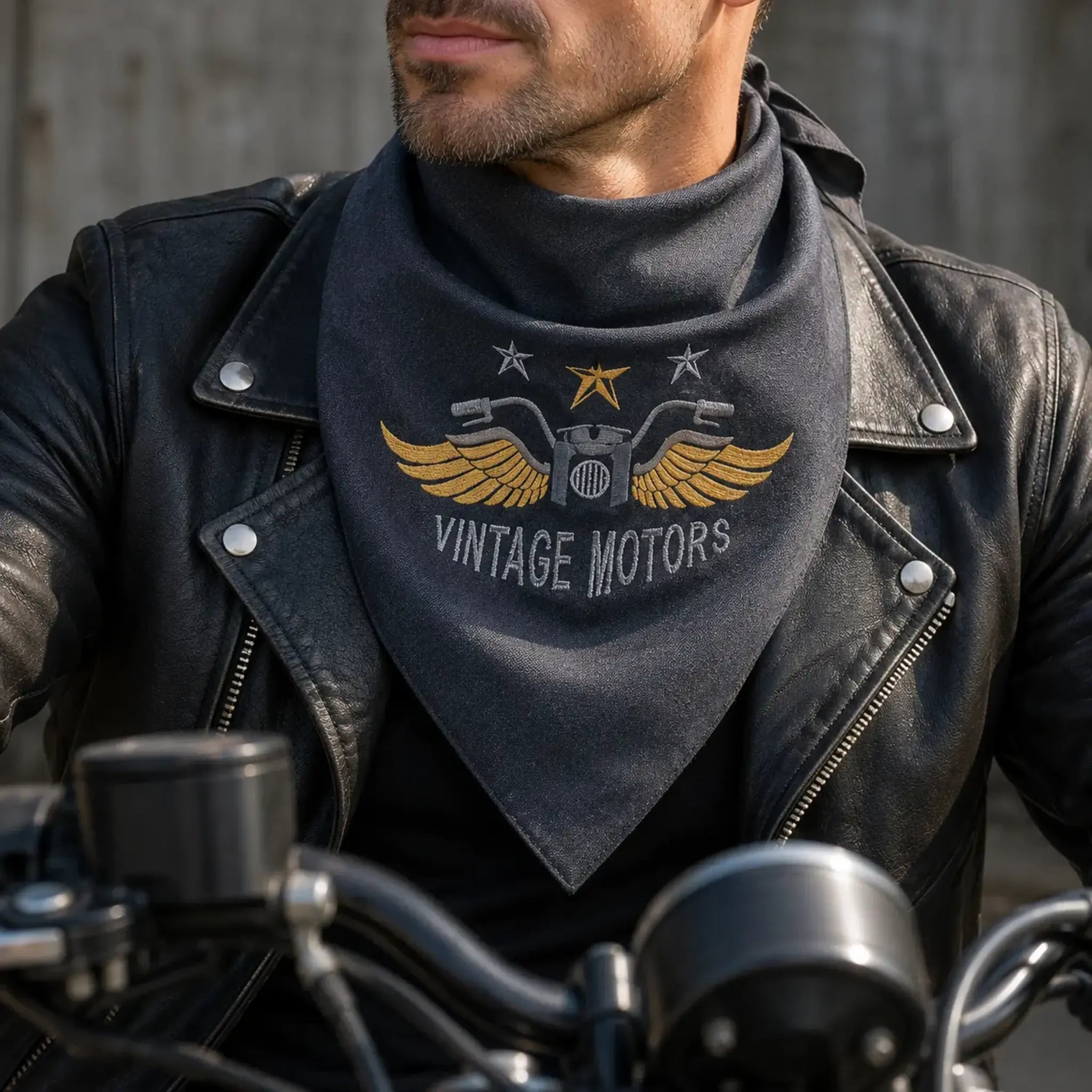 Stickdatei Biker Vintage 🏍️ – Vollstick-Motiv für Freiheitsliebhaber
