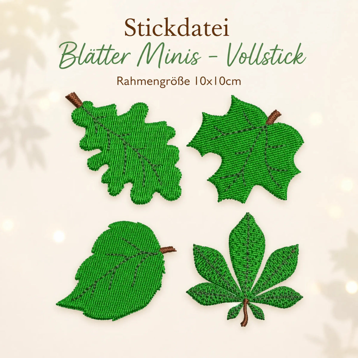 Stickdatei Blätter Minis 4-er Set
