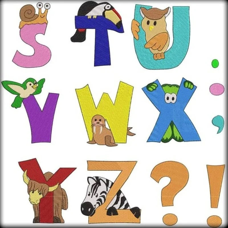 Stickdatei Buchstaben Tiere -Set 31-teilig von stiXXie by lajana