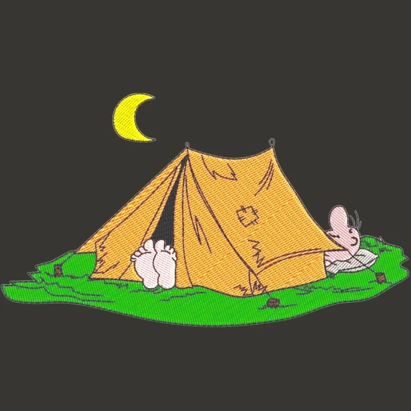 zelt gif Camping Stickdatei – Outdoor-Motiv für Zelter Color:Indigo Blue Wordmark/ Vivid Royal / Vivid Infrared Couple Camping in The portable shelter