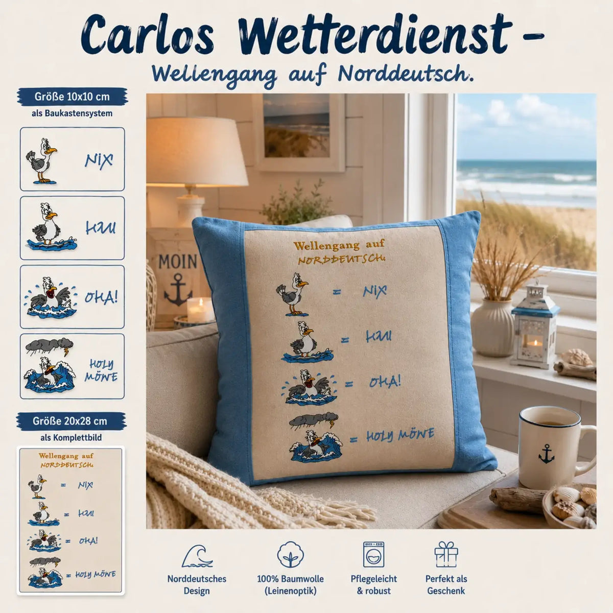 Stickdatei Möwe Carlos Wetterdienst - Wellen 🌊