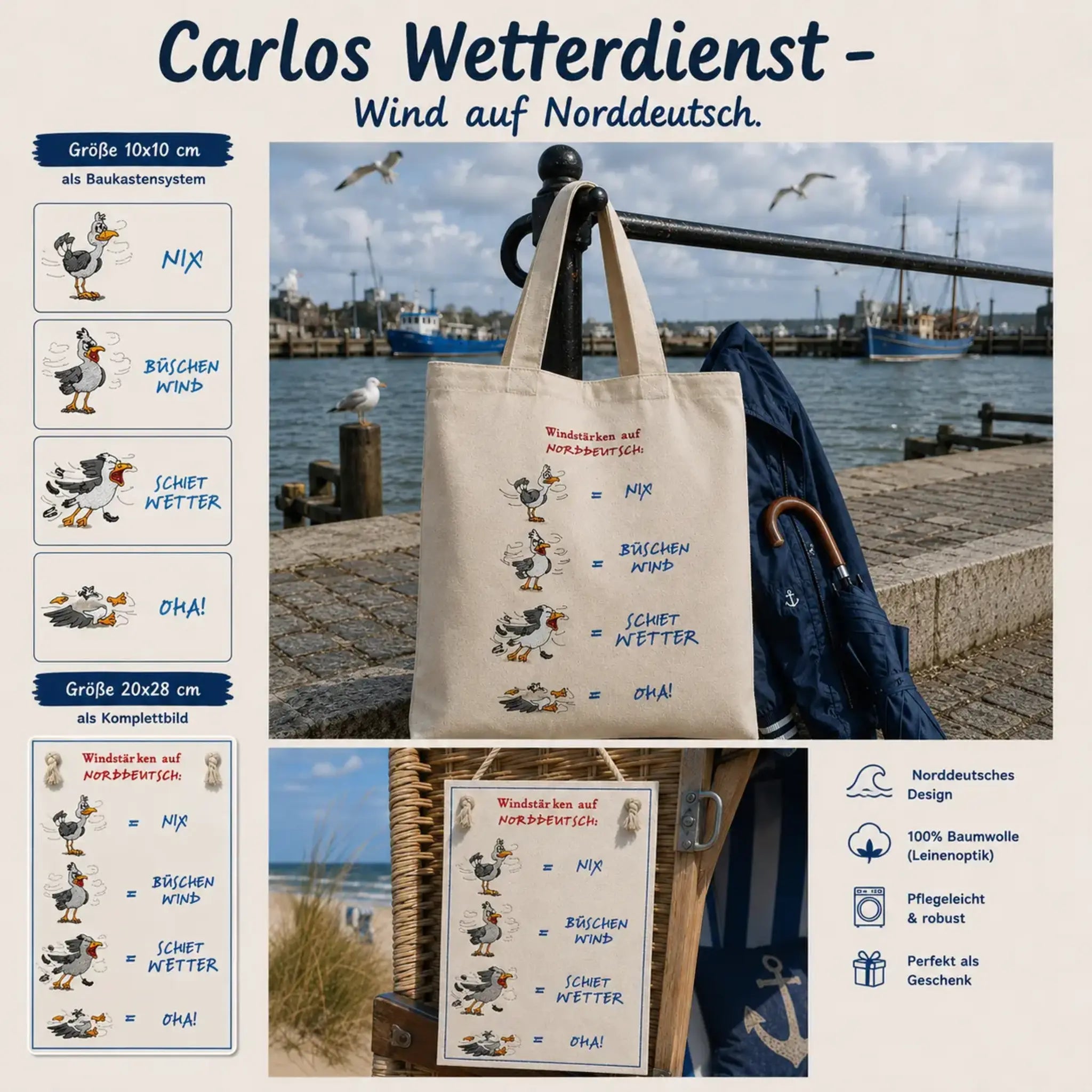 Stickdatei Möwe Carlos Wetterdienst - Wind 💨