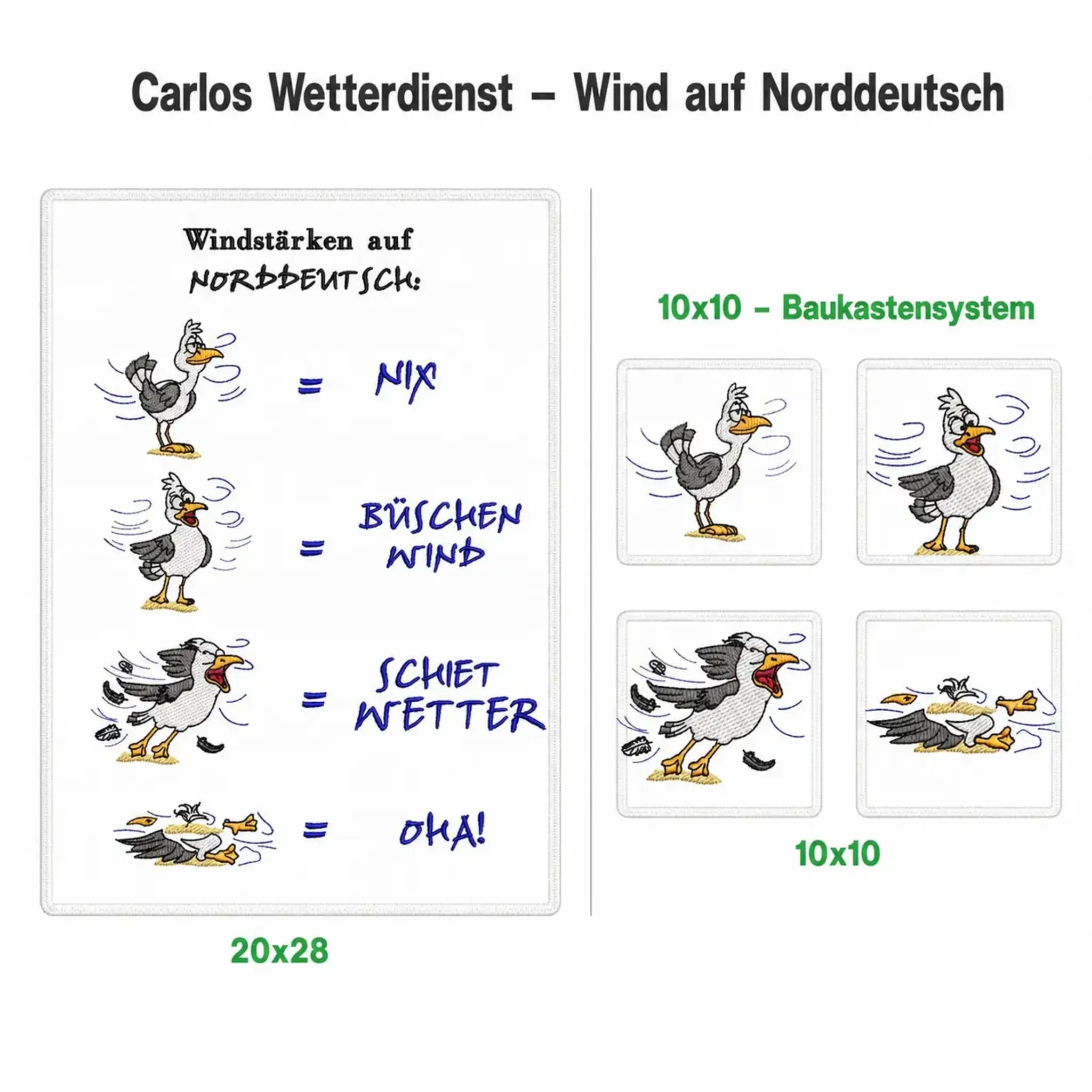 Stickdatei Möwe Carlos Wetterdienst - Wind 💨