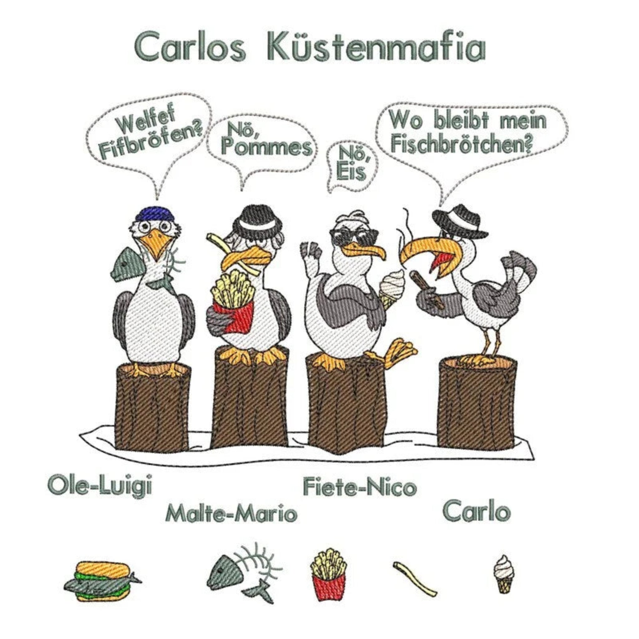 ITH Stickdatei Möwe Carlos Küstenmafia