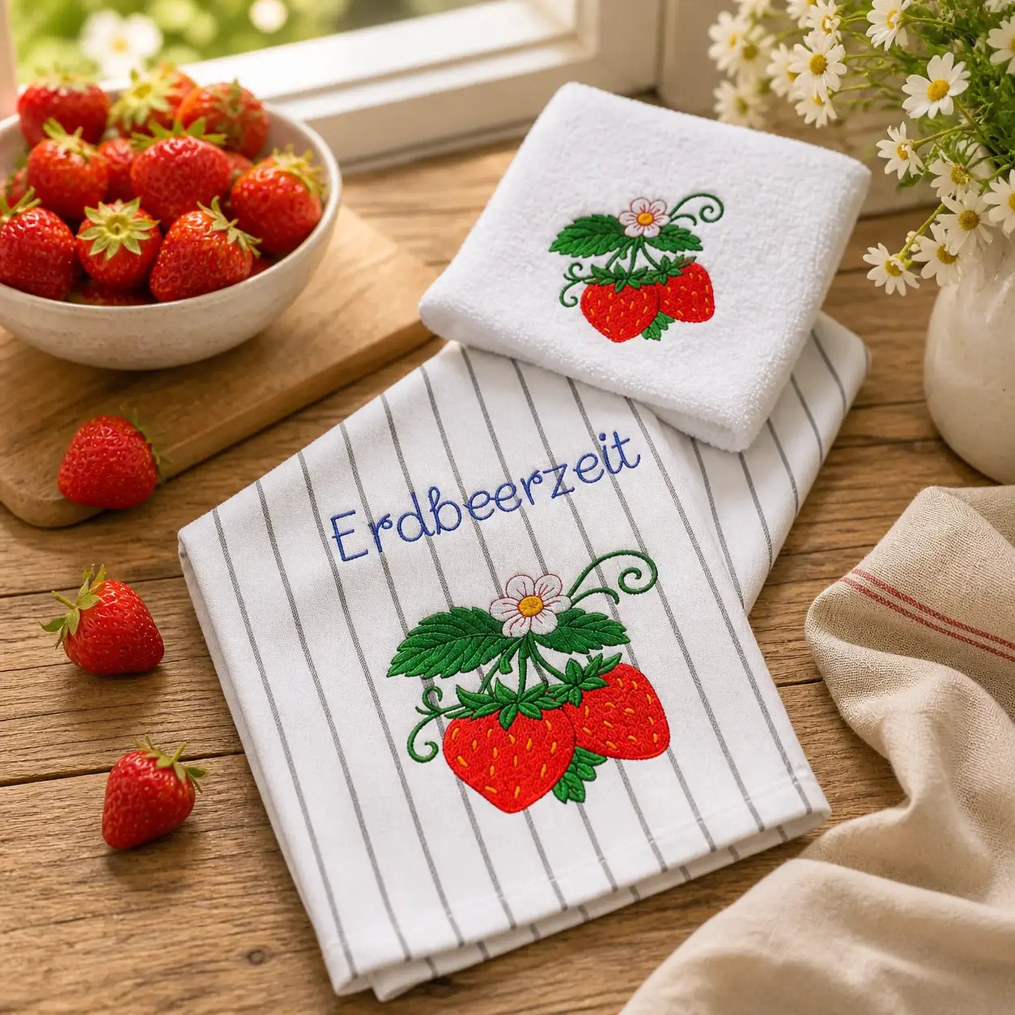 Stickdatei Erdbeerfreuden 🍓 – Scribble & Vollstick