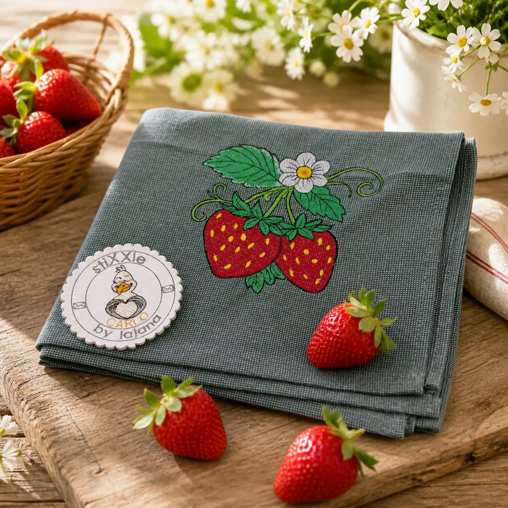 Stickdatei Erdbeerfreuden 🍓 – Scribble & Vollstick