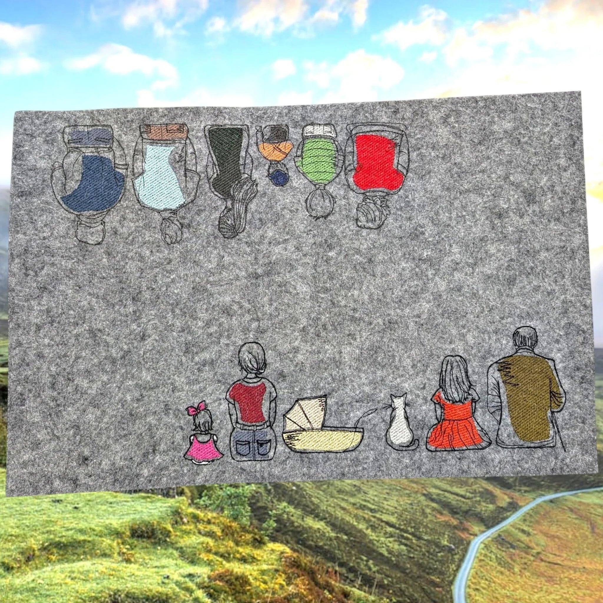 Stickdatei Familie und Freunde Baukasten