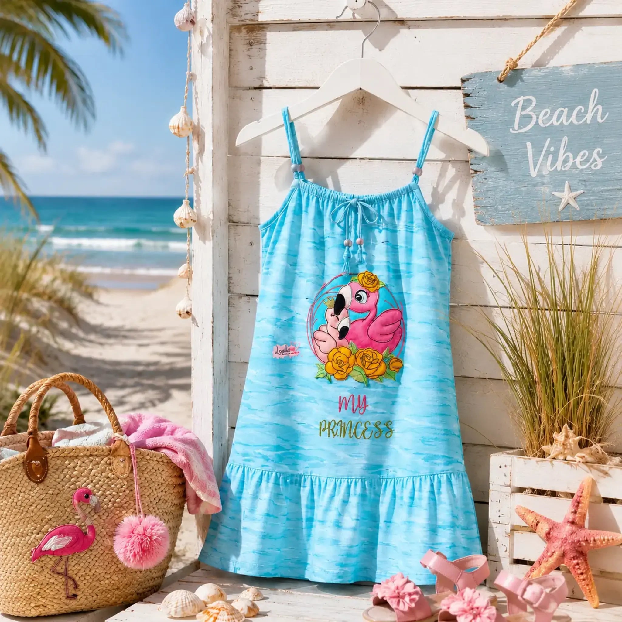 Stickdatei Flamingo-Liebe Vollstick und Doodleapplikation