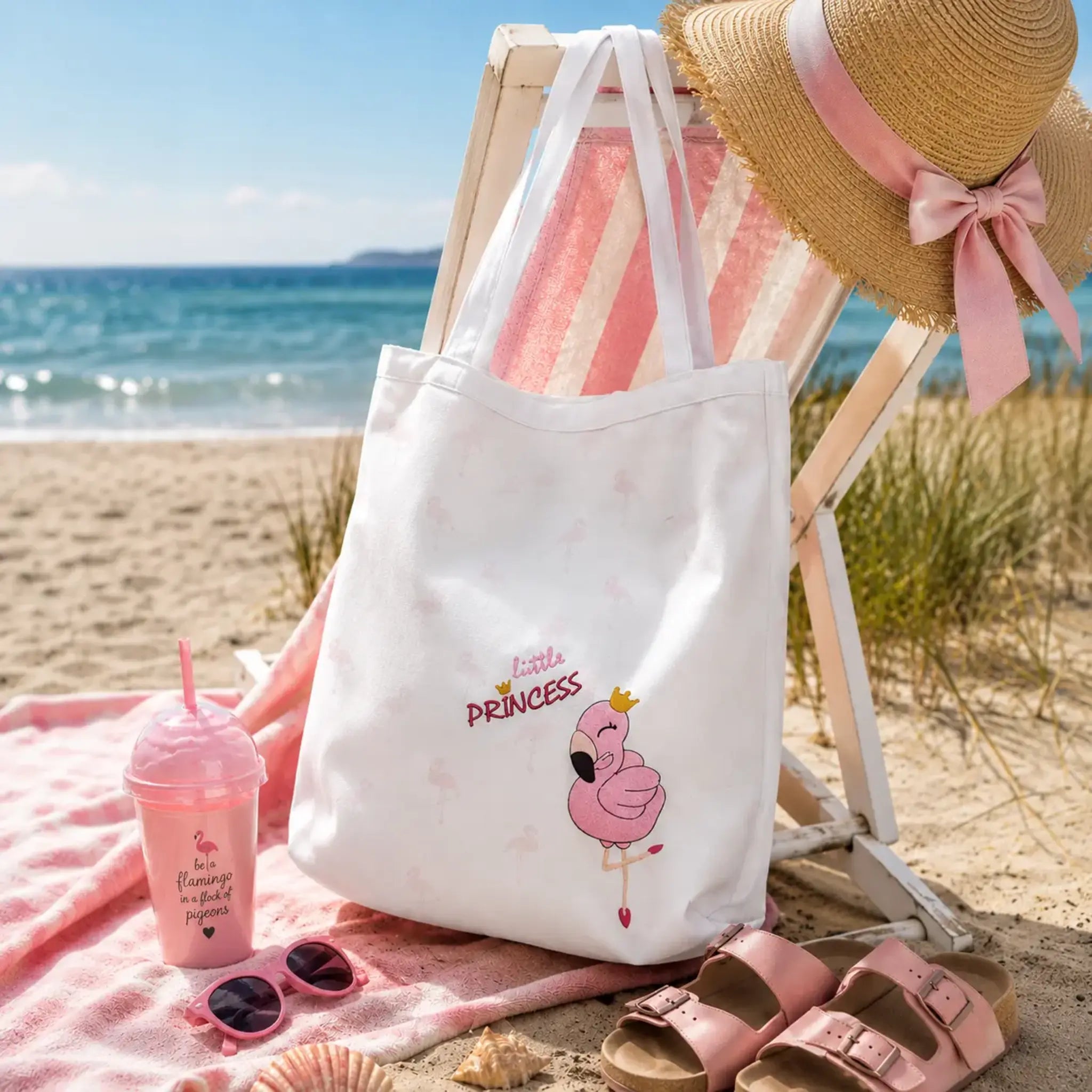 Stickdatei Flamingo-Liebe Vollstick und Doodleapplikation