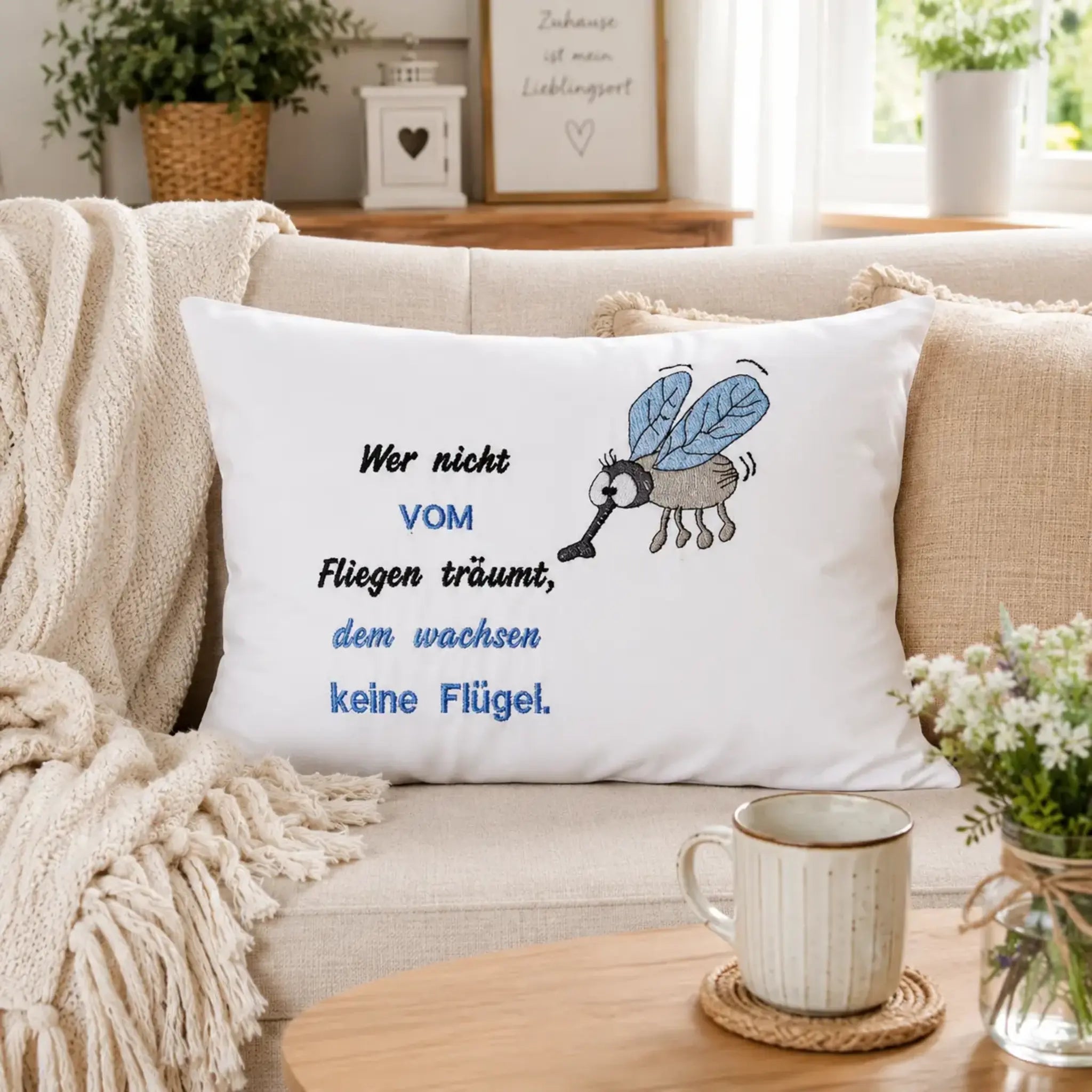 Fliege Marta Stickdatei mit Spruch – Lustig & Witzig