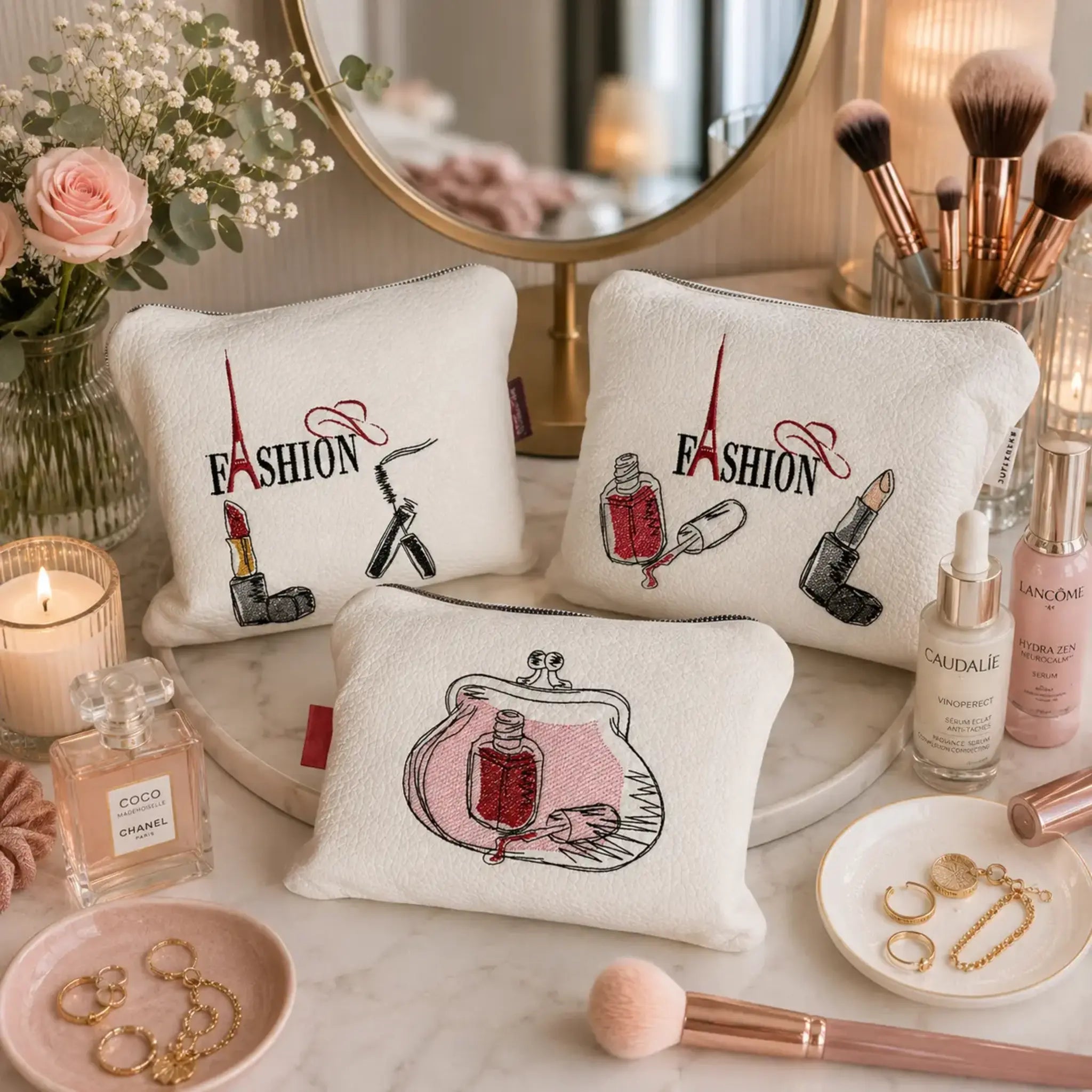 Stickdatei Frauensache Fashion – 6 Mode-Motive Appli