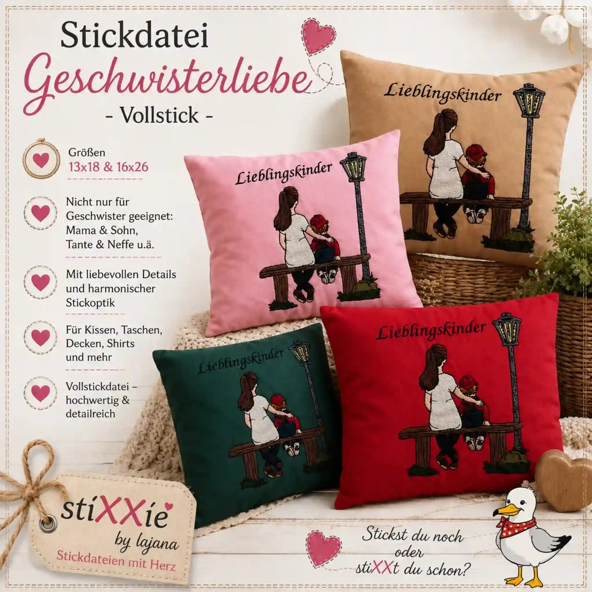 Stickdatei Geschwisterliebe