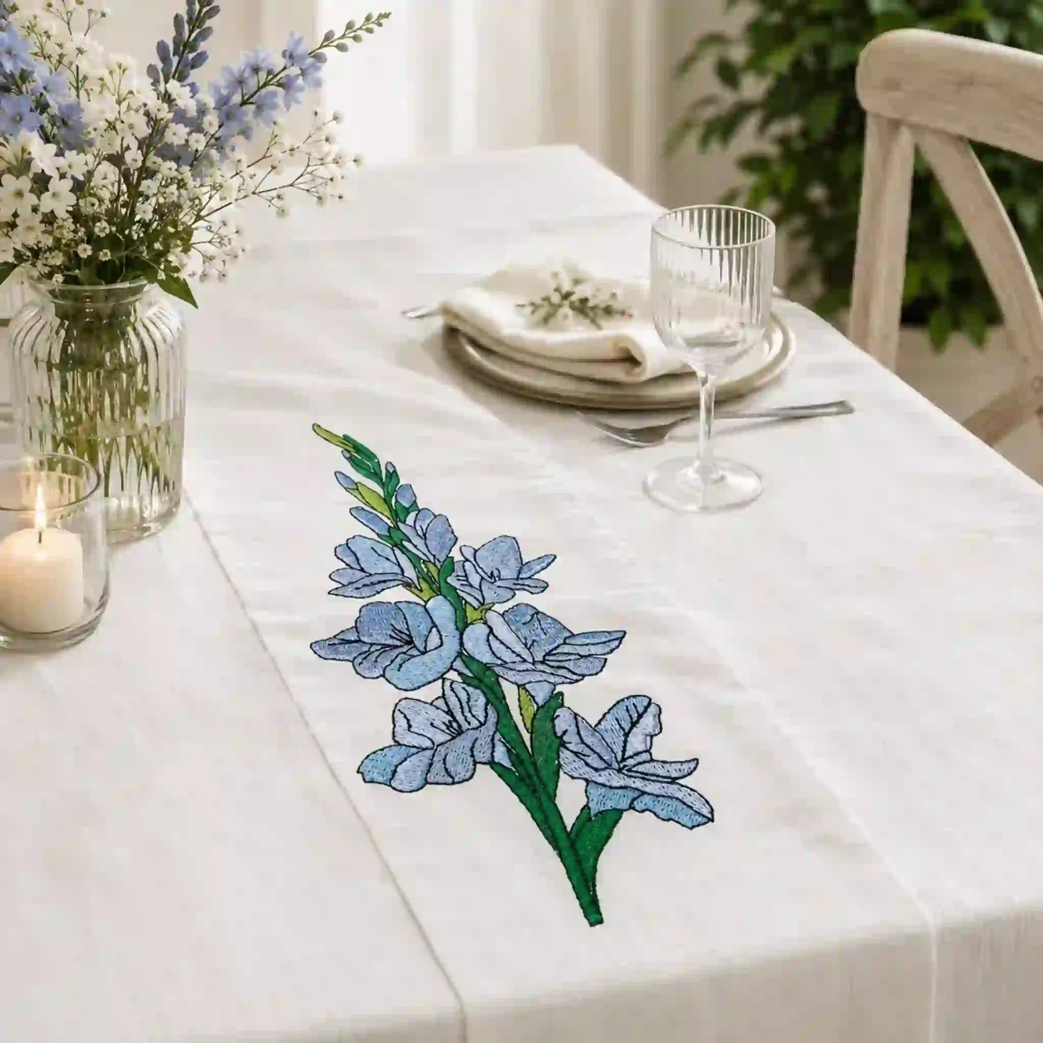 Stickdatei Blumen Gladiolen 🌸 – Vollstick | 13x18 & 16x26cm