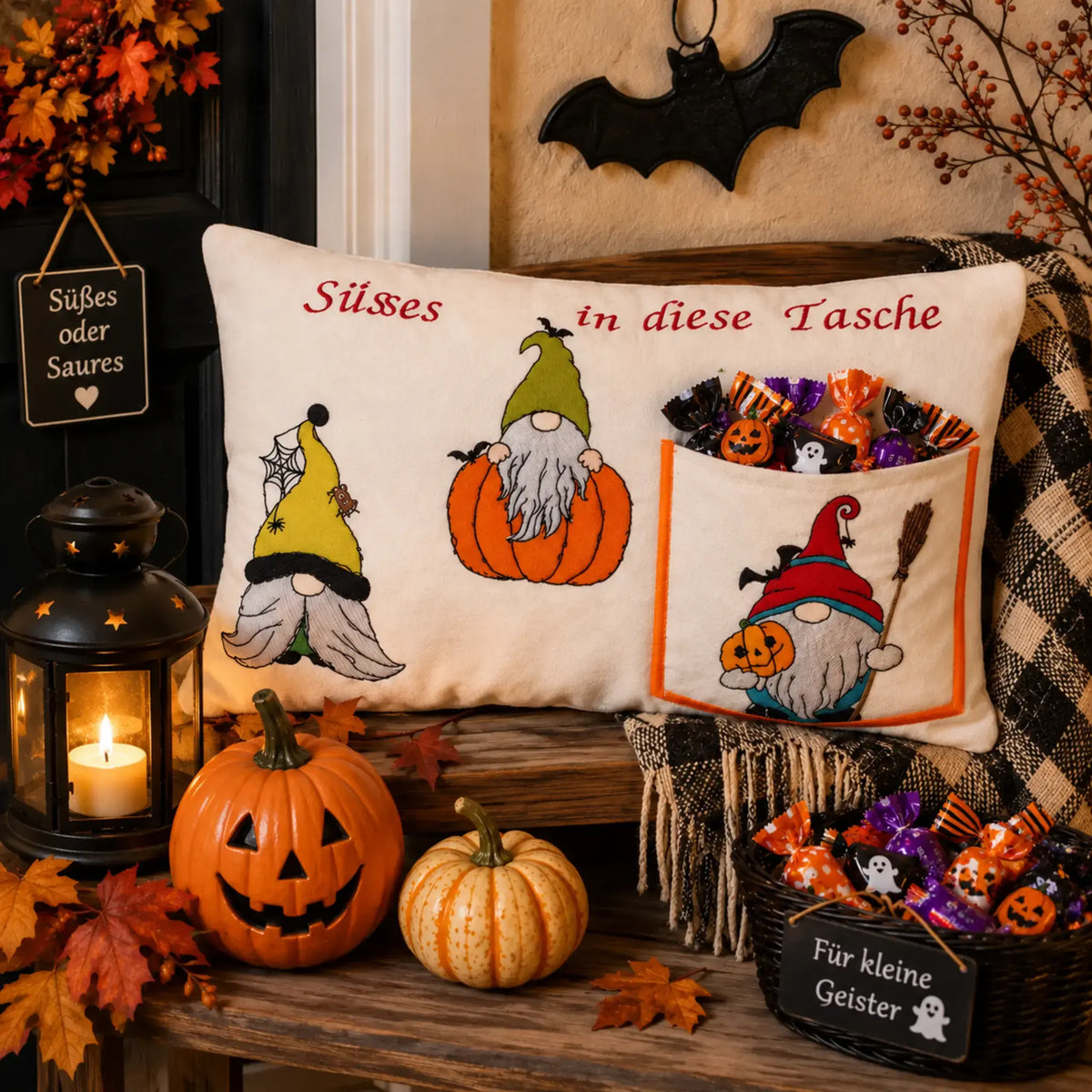Stickdatei Wichtel Halloween