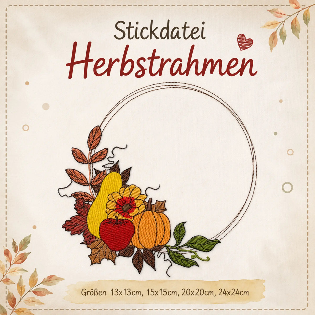 Stickdatei Herbstrahmen