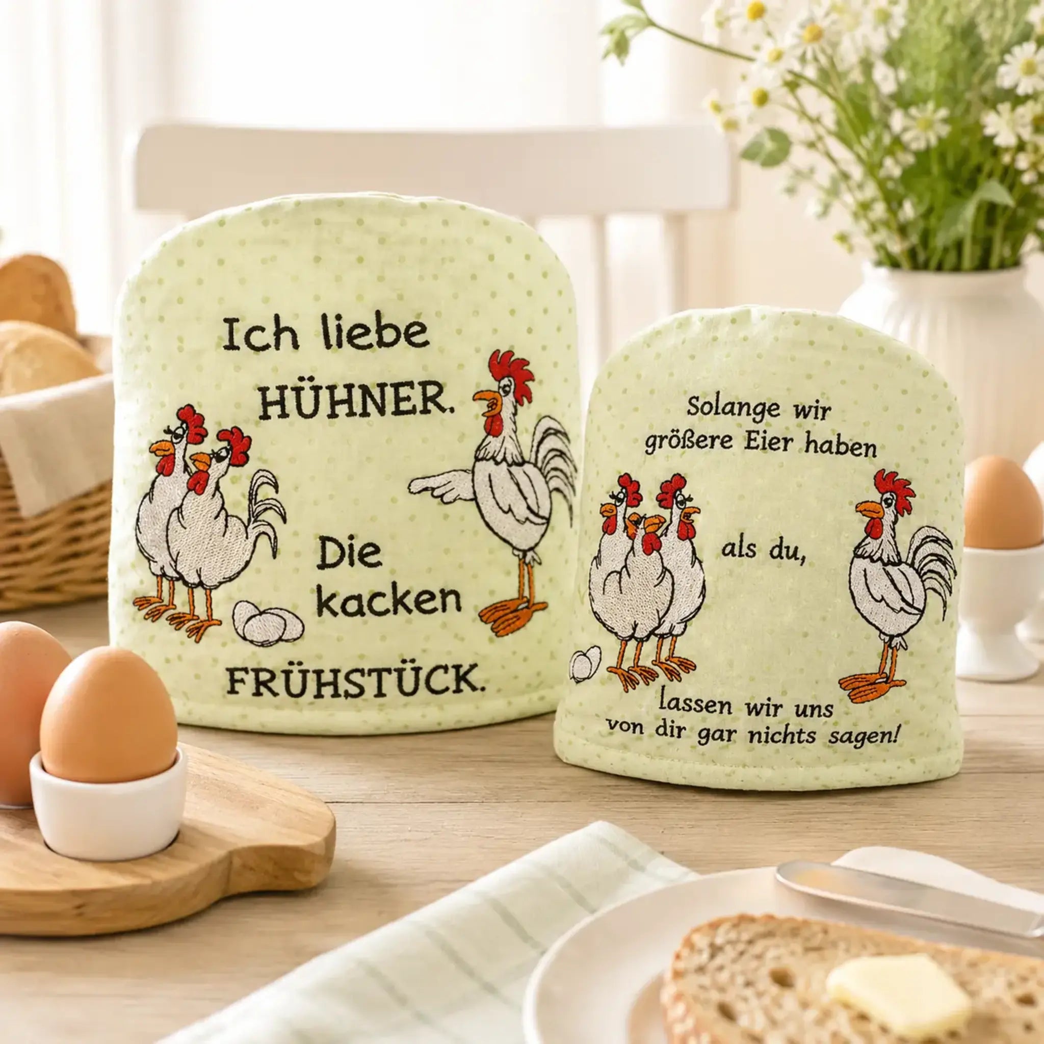 Stickdatei Hühnerbande - Lustige Hühner mit Sprüchen