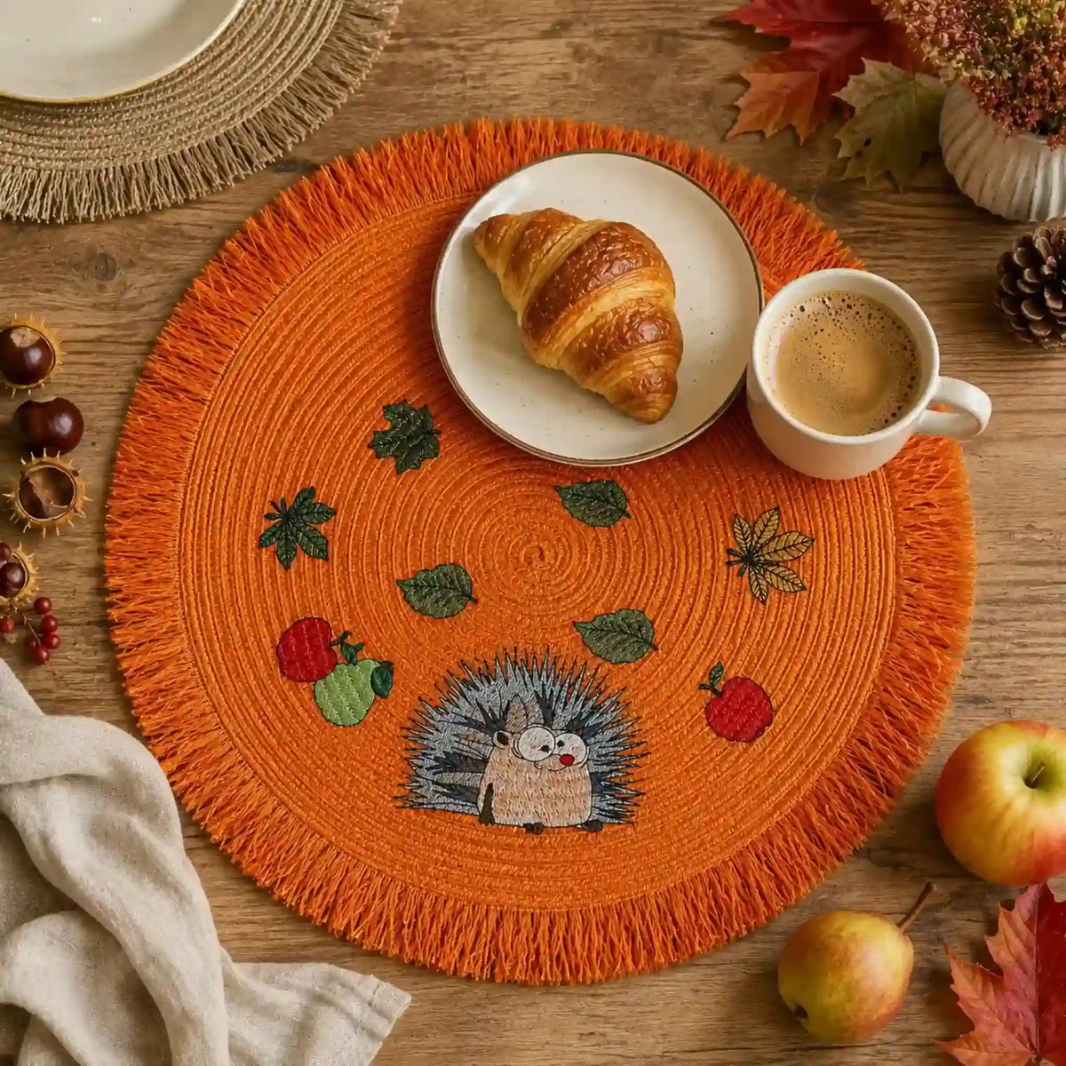Stickdatei Igel und Herbstmotive