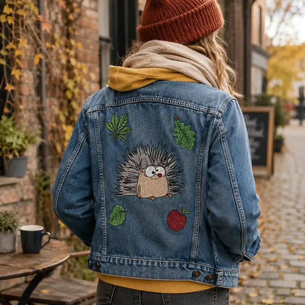 Stickdatei Igel und Herbstmotive
