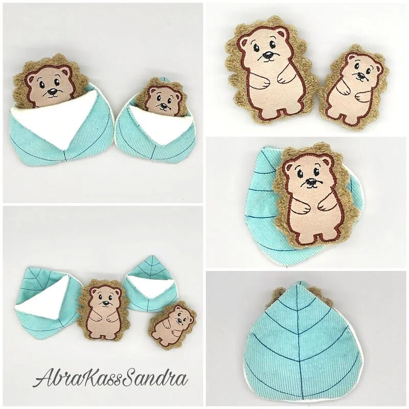 ITH Stickdatei Igel im Blatt