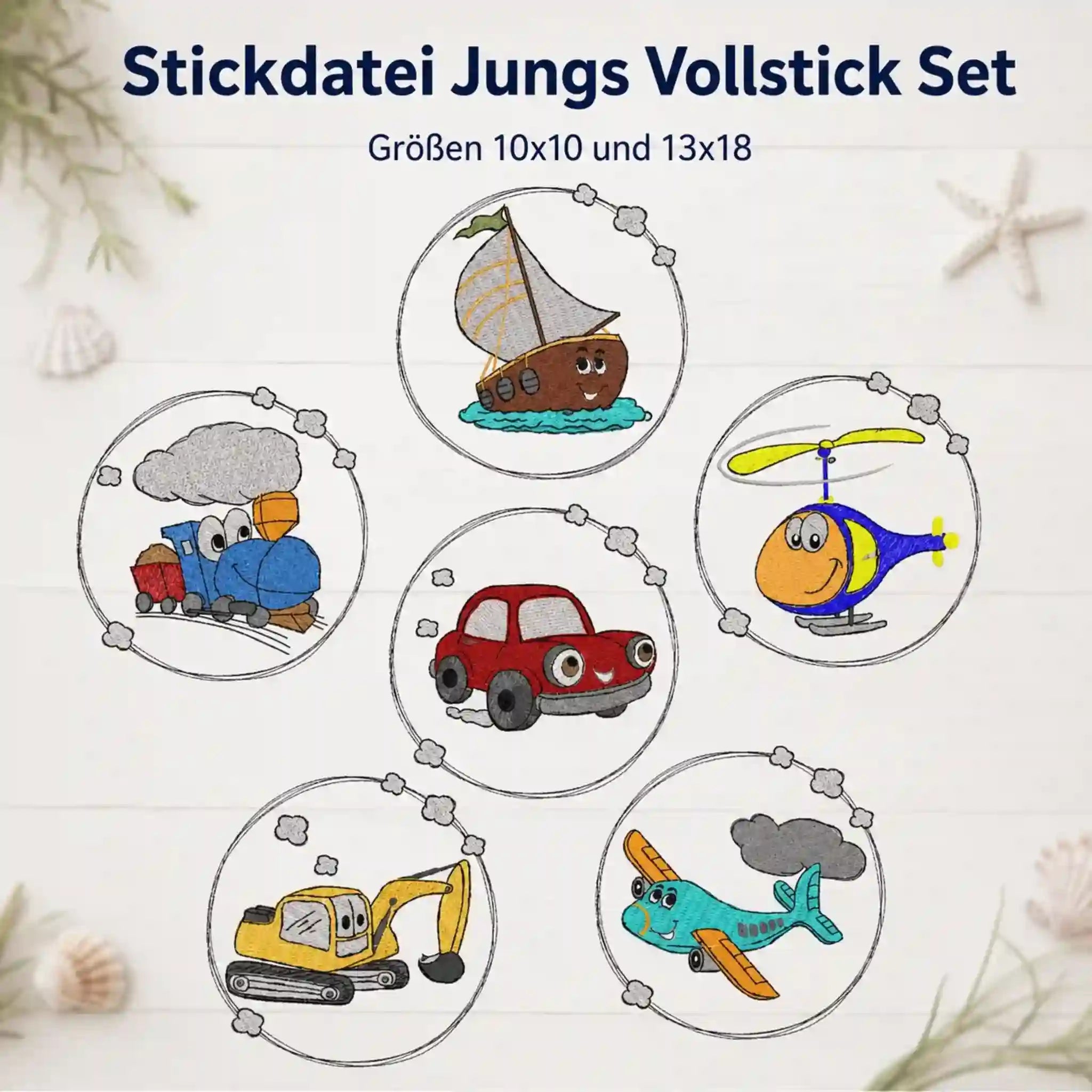 Stickdatei Jungs Vollstick Set