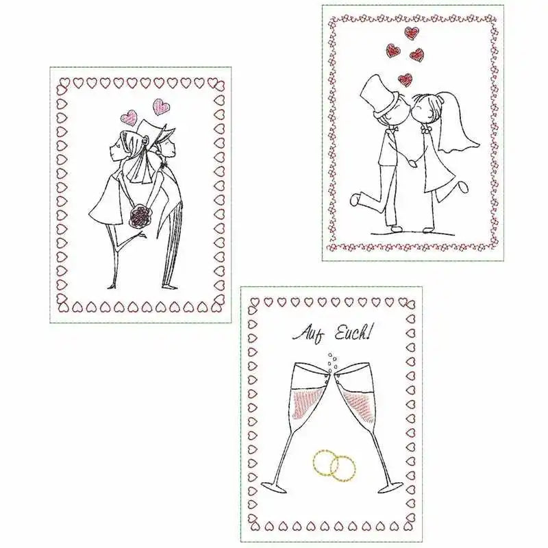 Stickdatei Kartendesigns Hochzeit