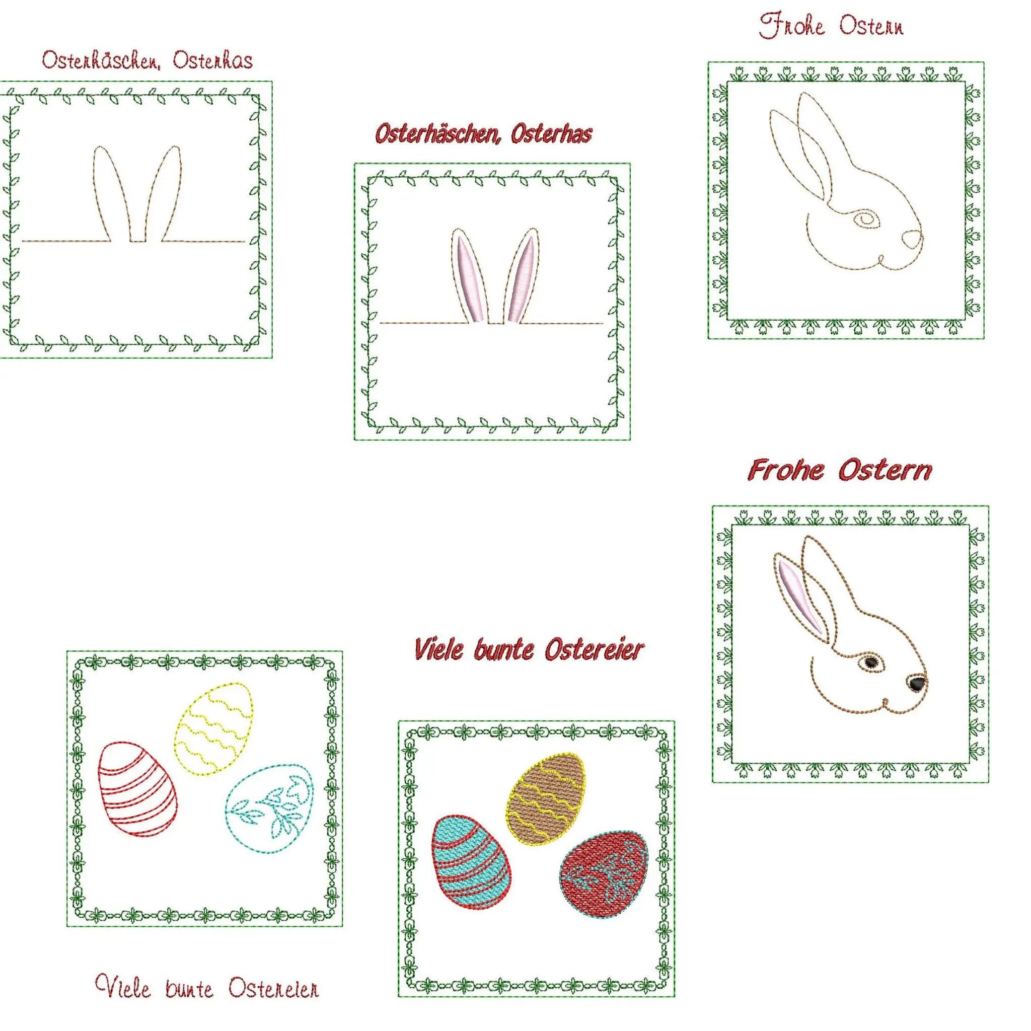 Stickdatei Kartendesigns Ostern