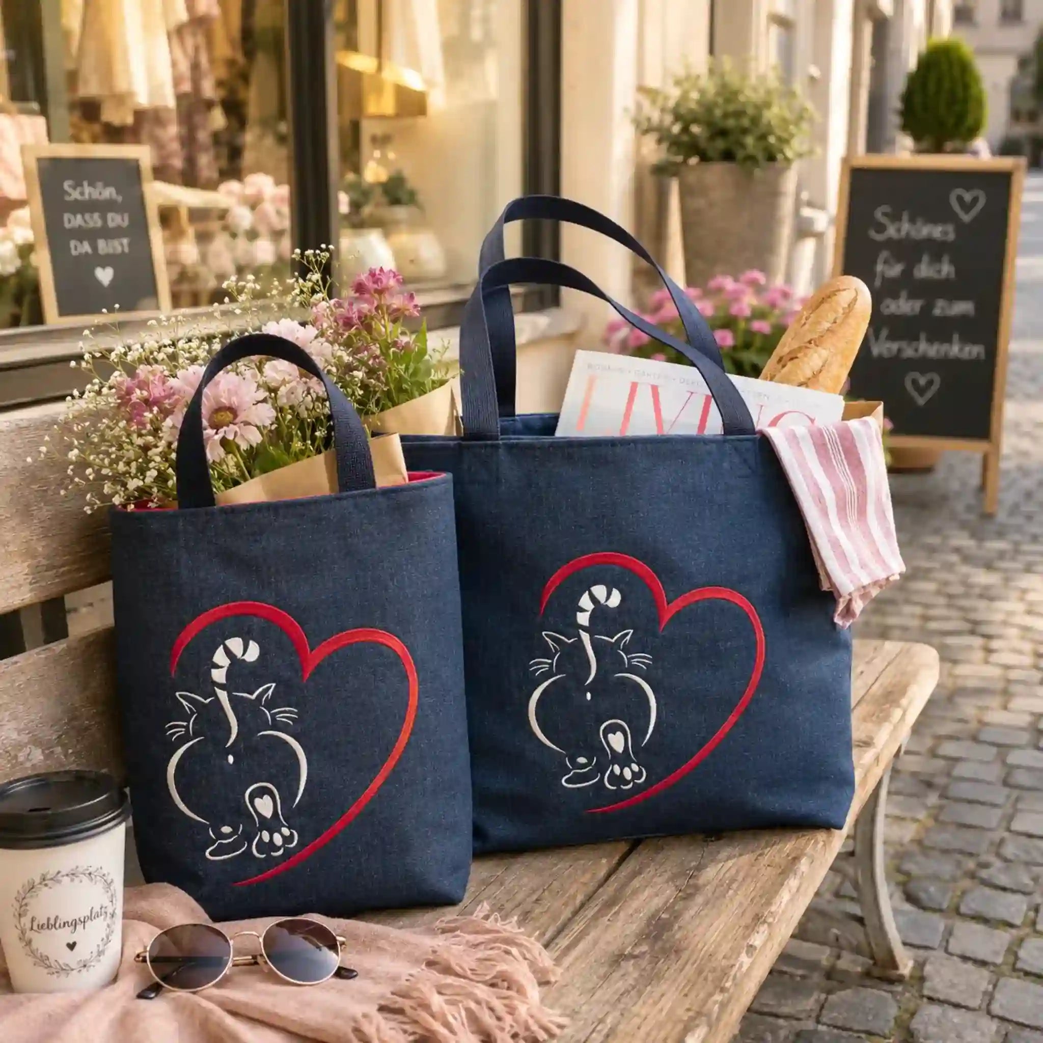 Stickdatei Katze mit Herz