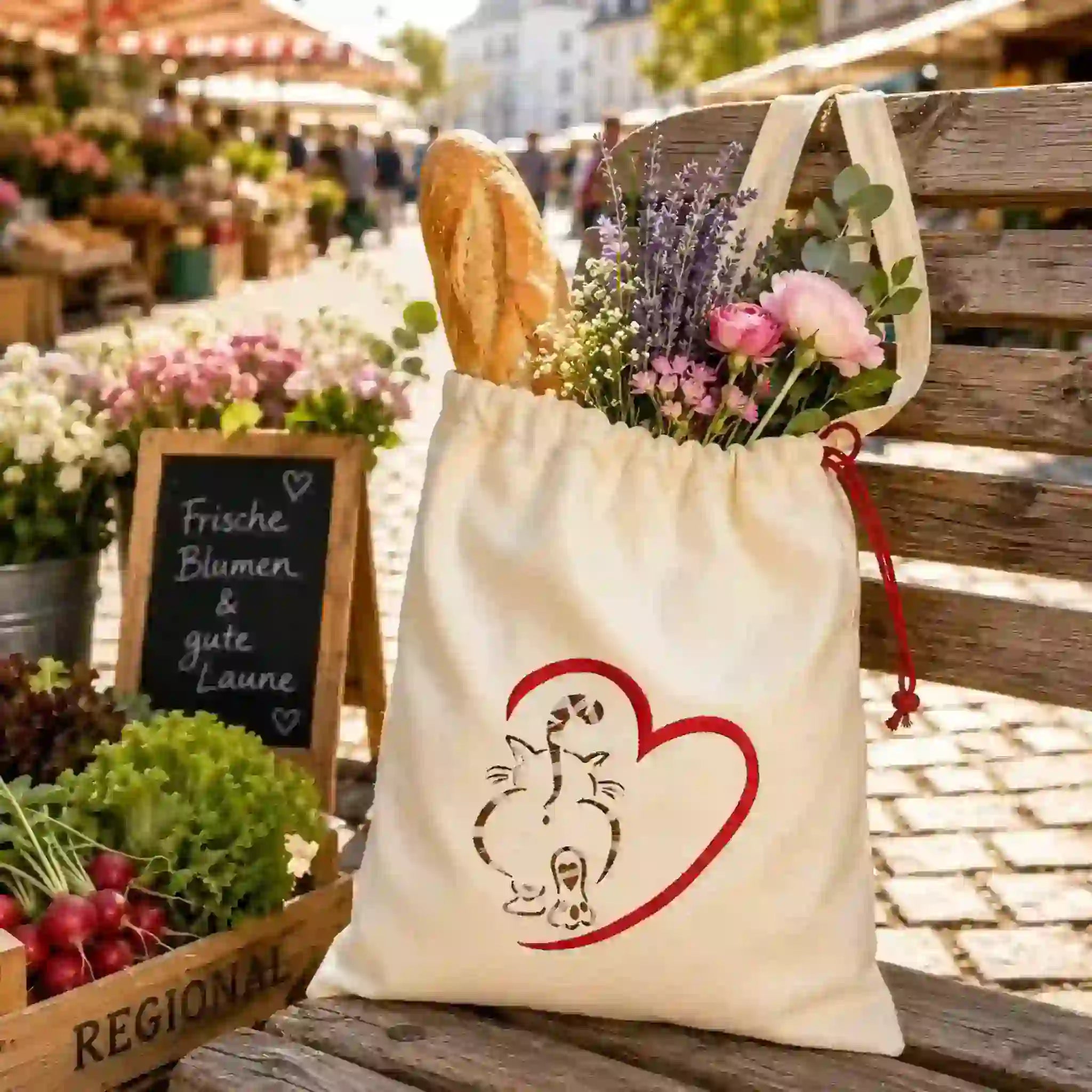 Stickdatei Katze mit Herz
