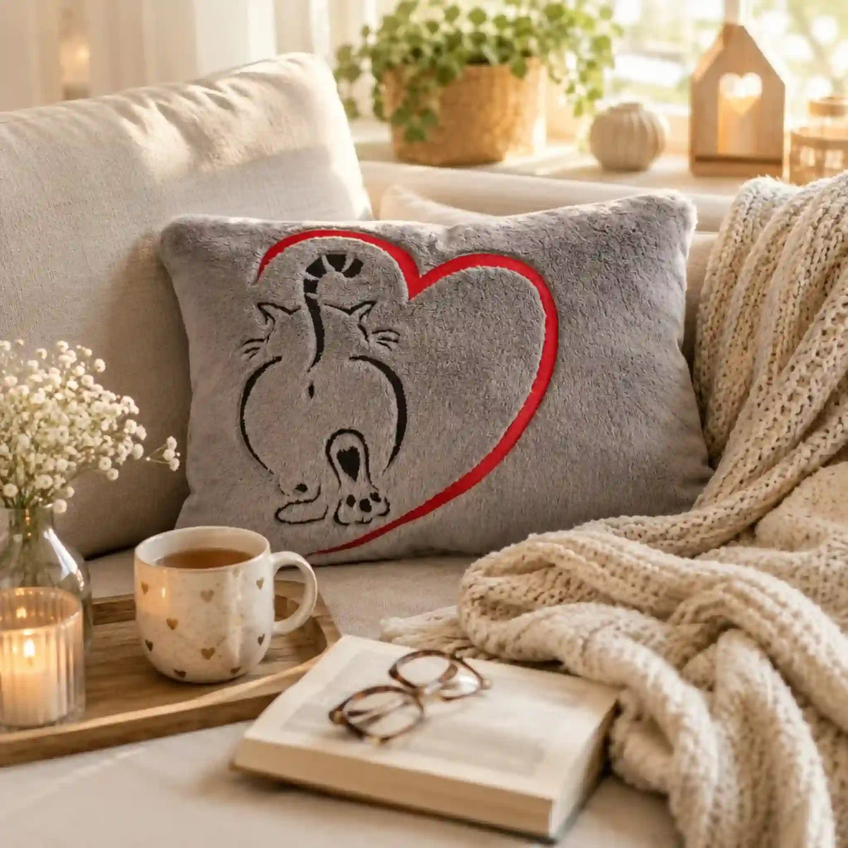 Stickdatei Katze mit Herz