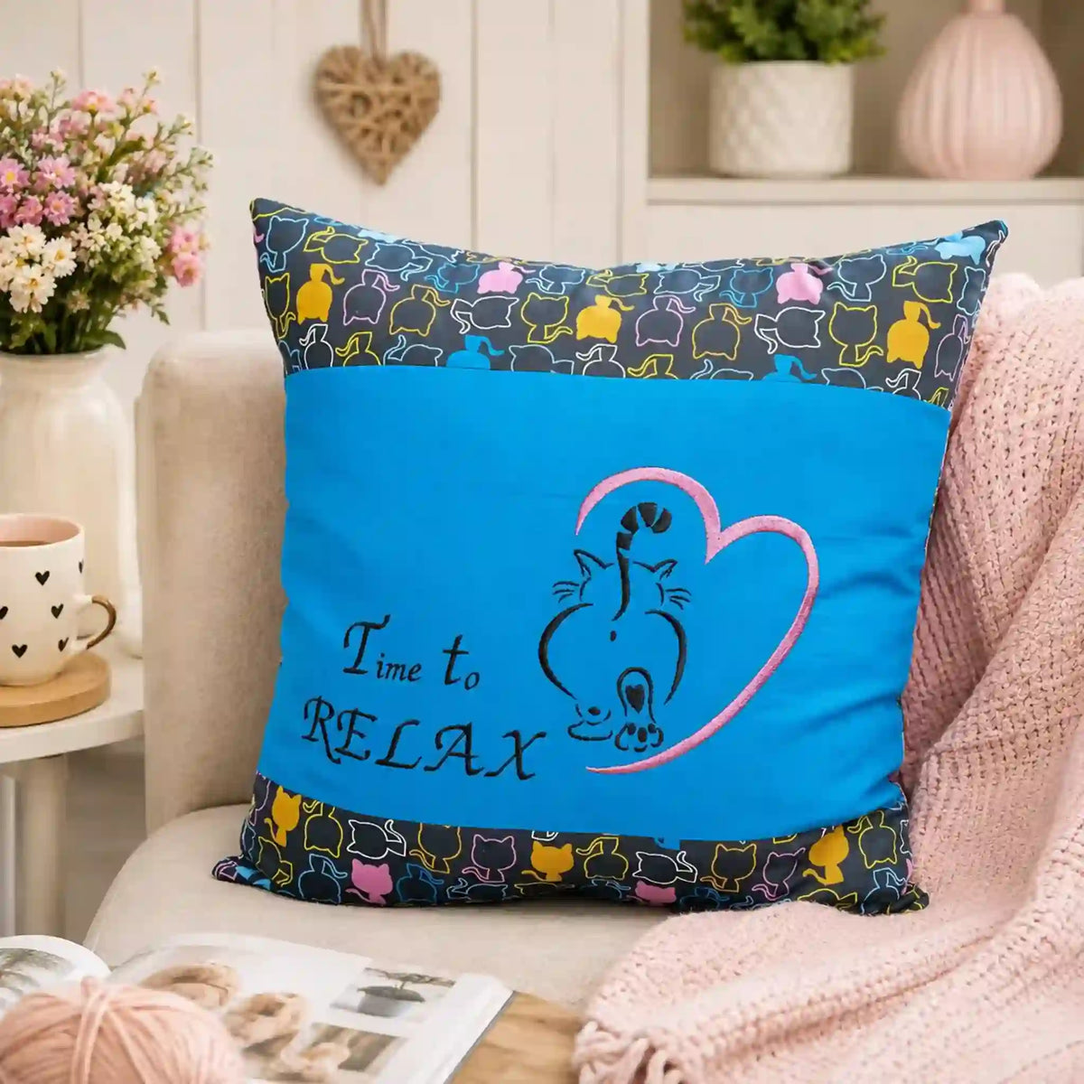 Stickdatei Katze mit Herz