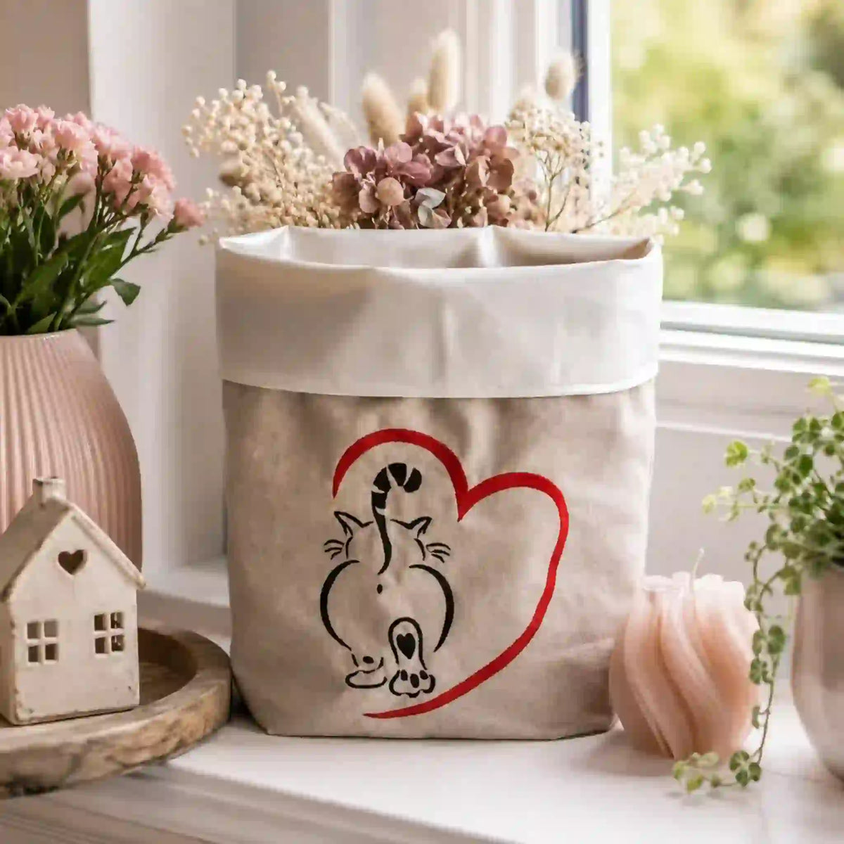 Stickdatei Katze mit Herz