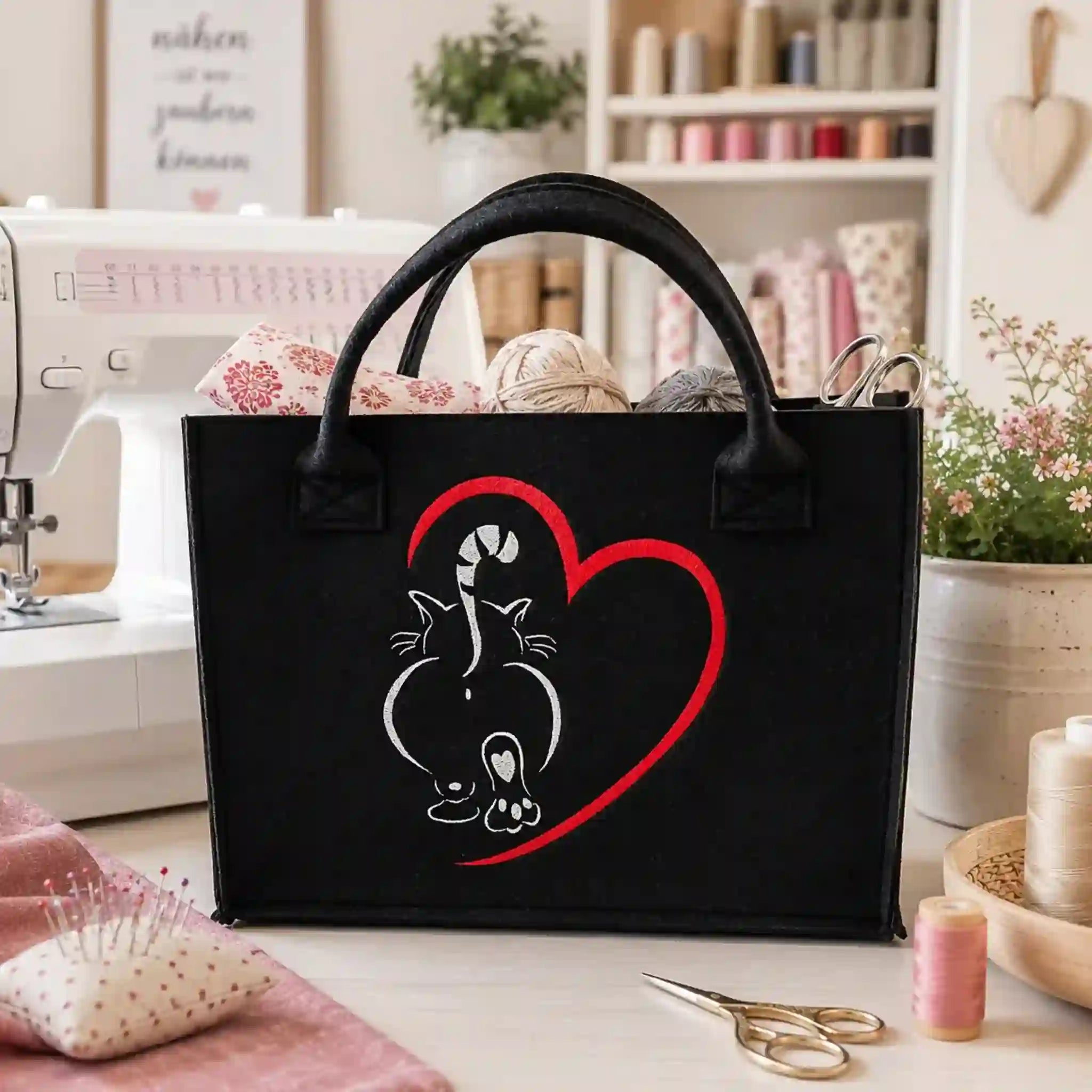 Stickdatei Katze mit Herz
