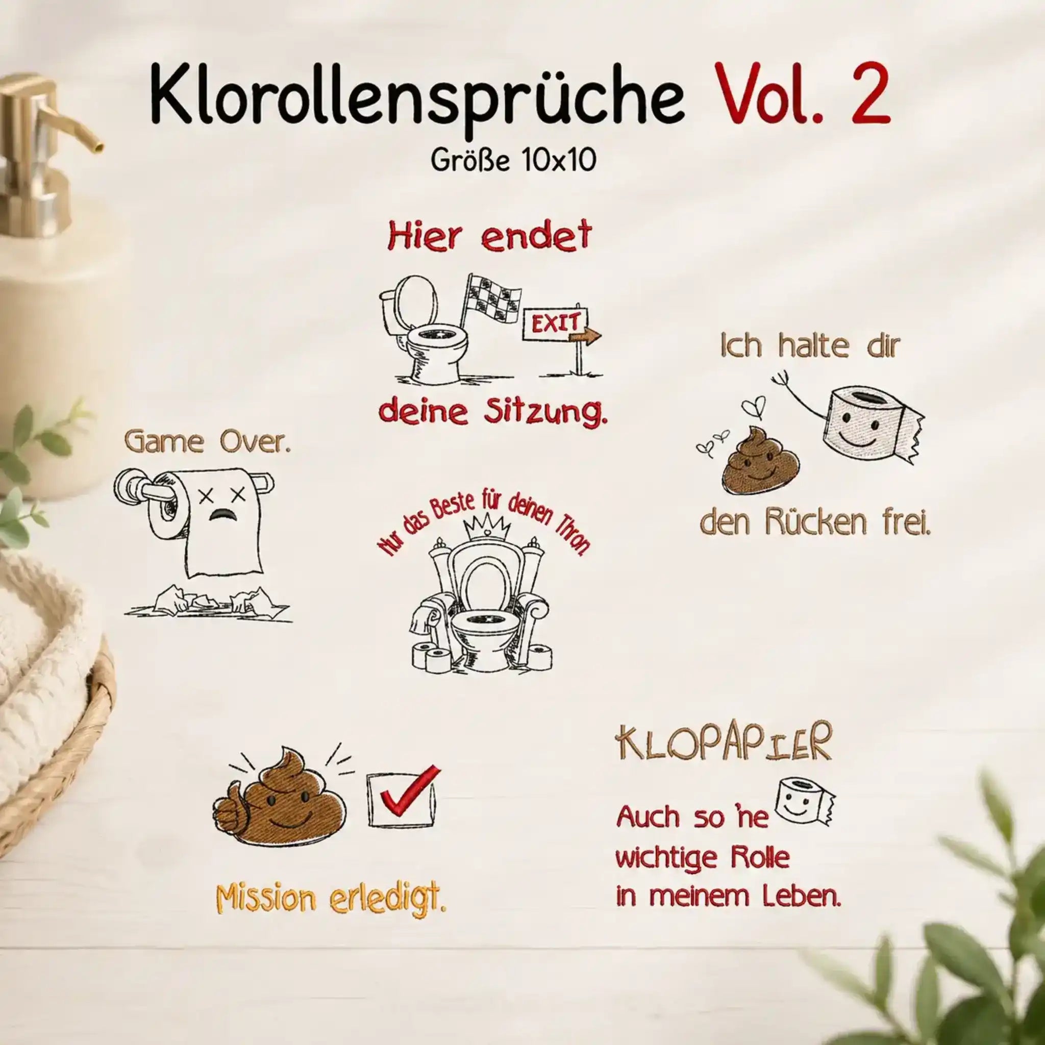 Stickdatei Klorollen-Sprüche Vol.2