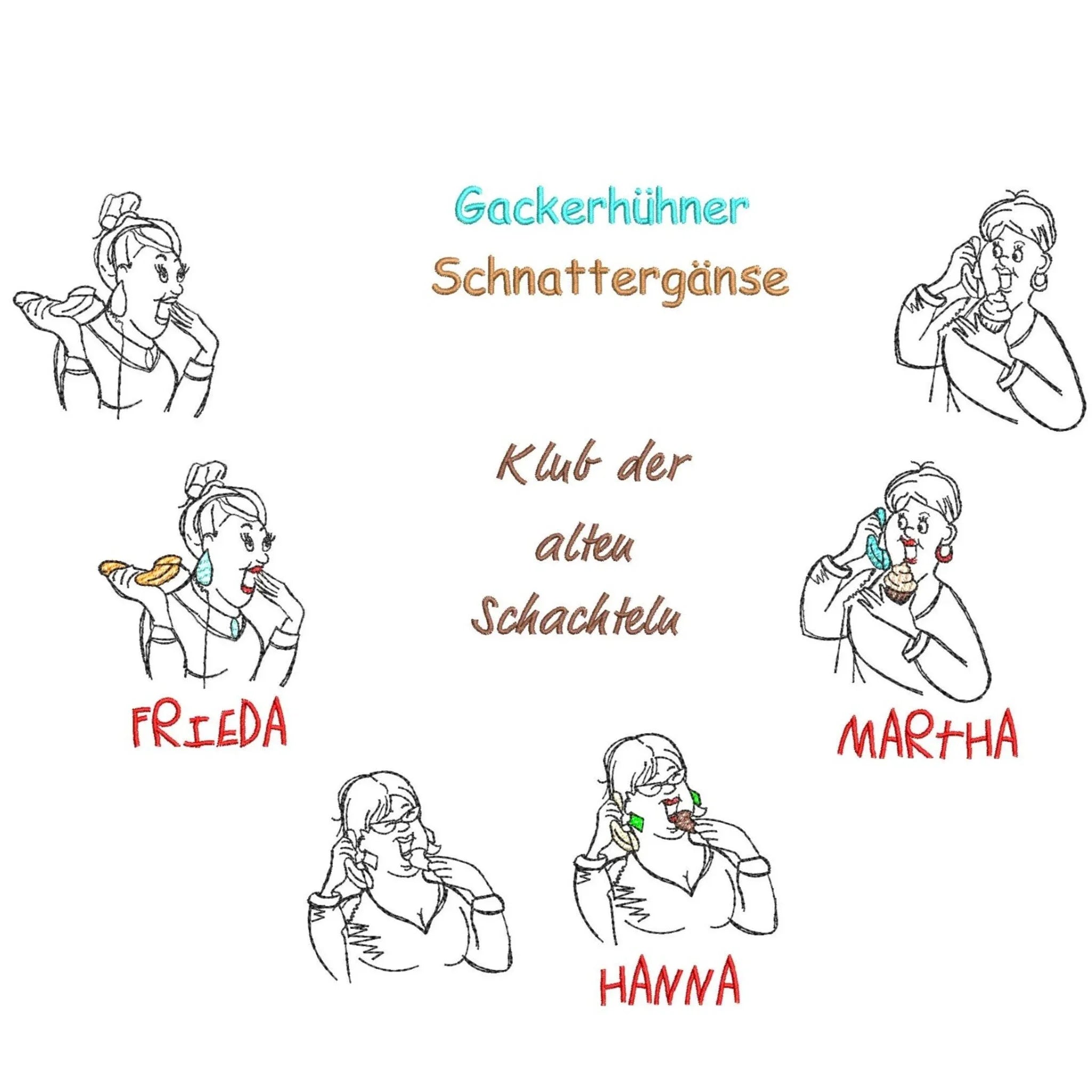 Stickdatei Klub der alten Schachteln