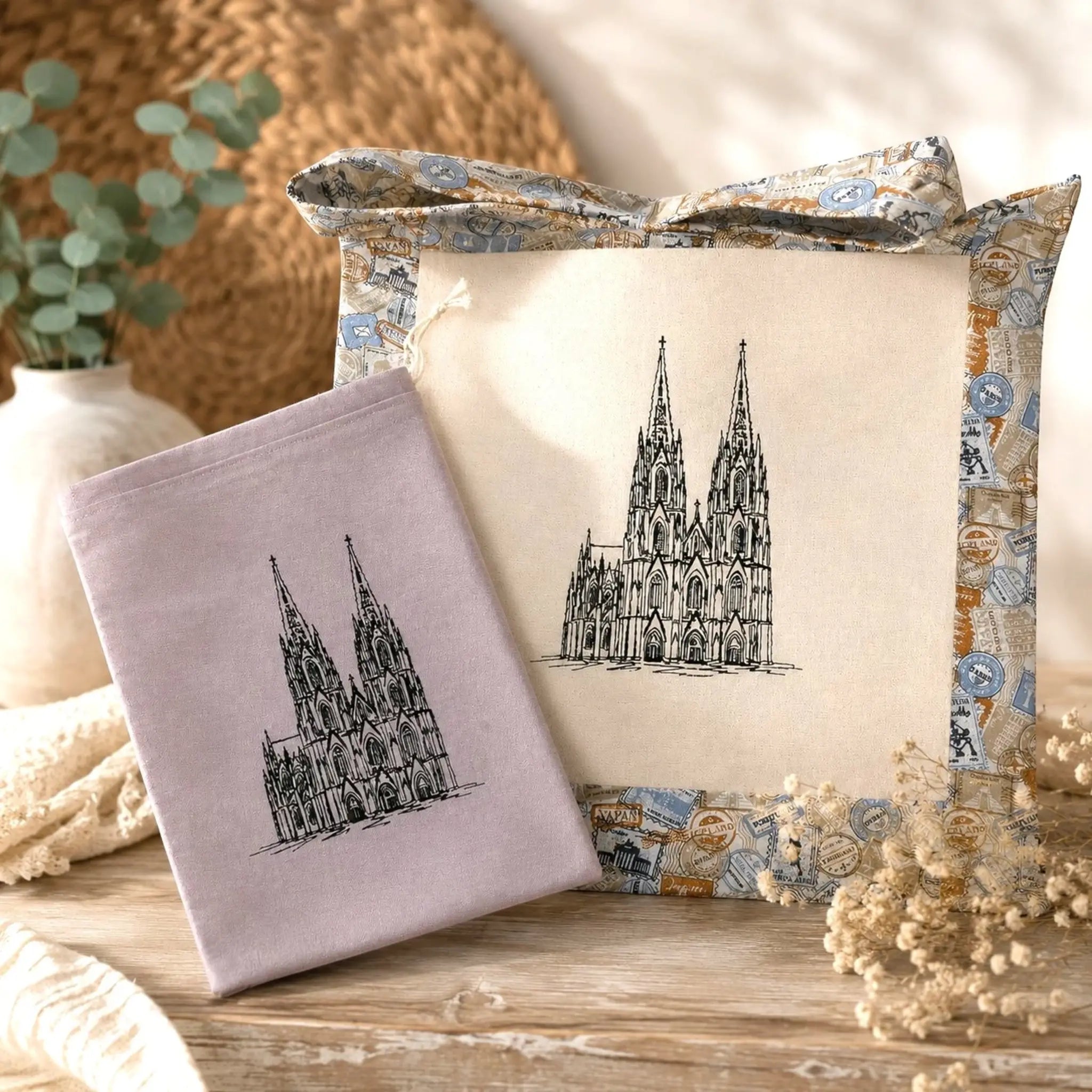 Stickdatei Kölner Dom 🏛️ – Scribble-Motiv mit Schriftzug