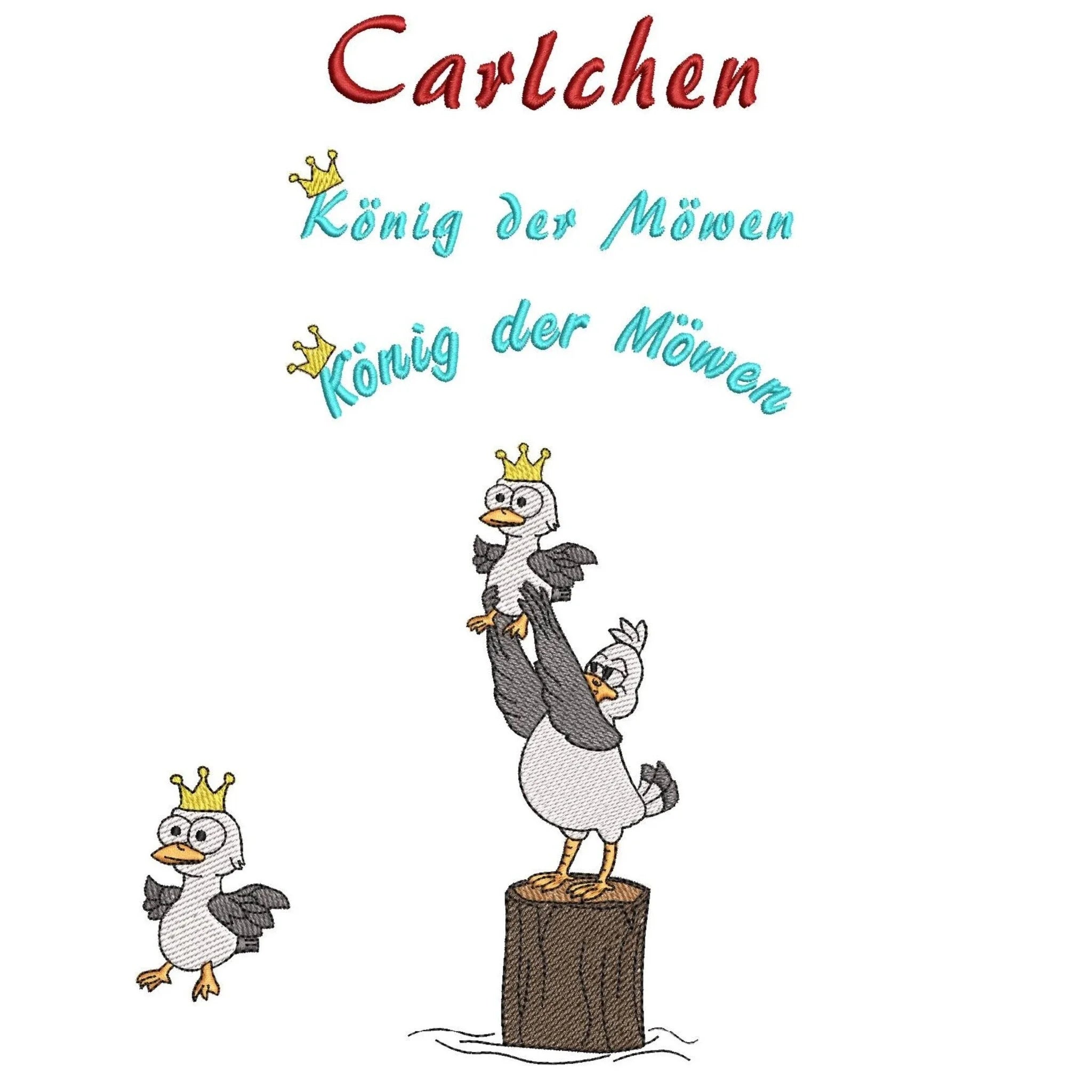Stickdatei Möwe Carlo - König der Möwen
