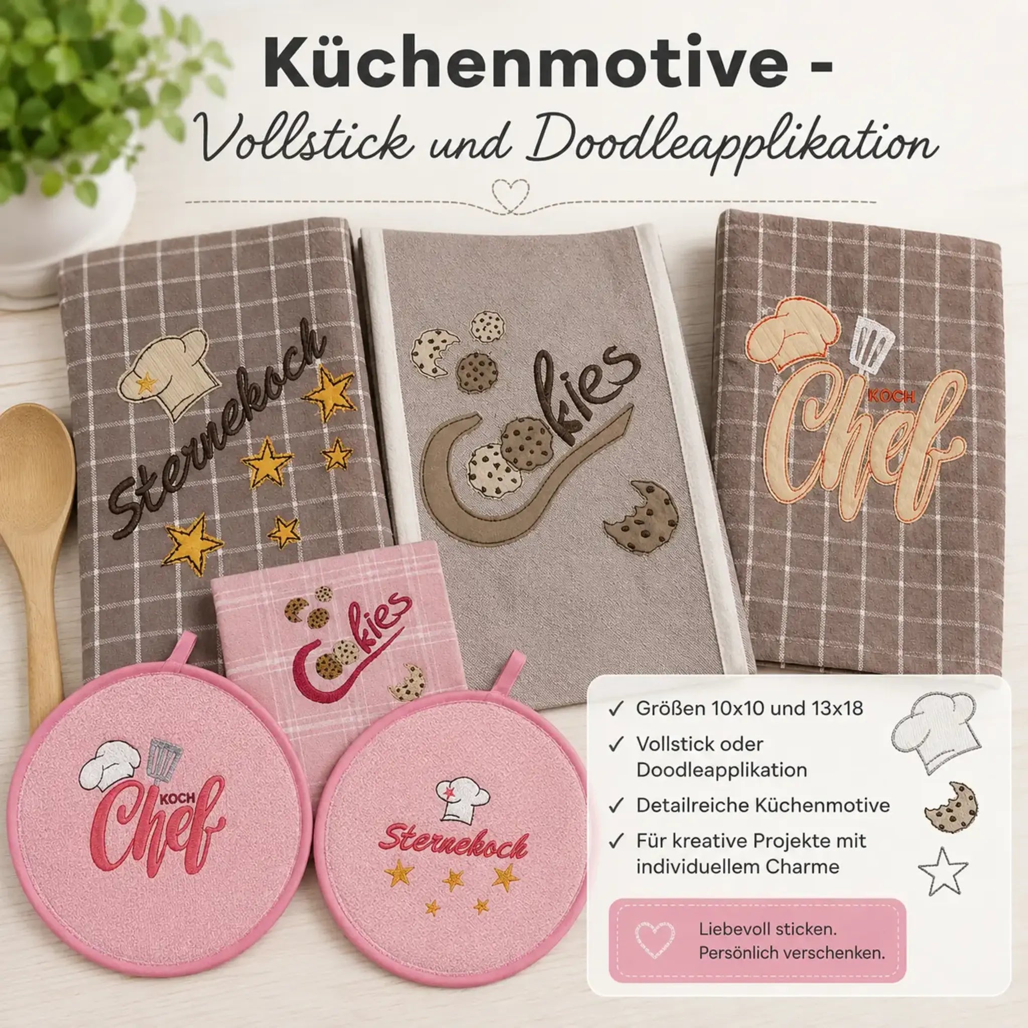 Stickdatei Küchenmotive Set