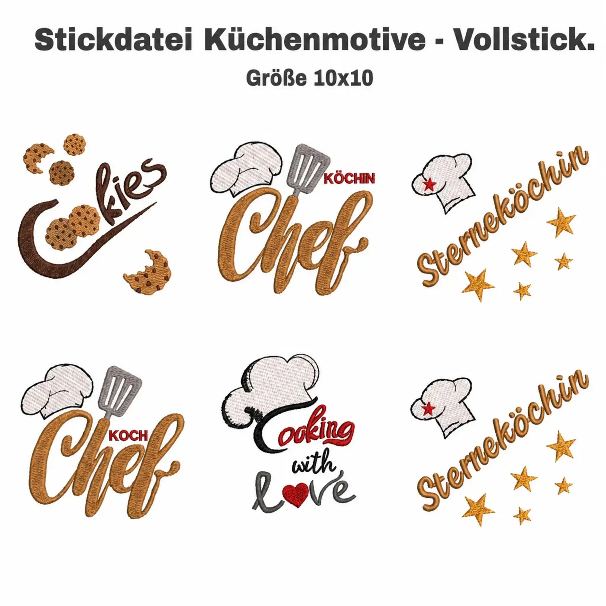 Stickdatei Küchenmotive Set