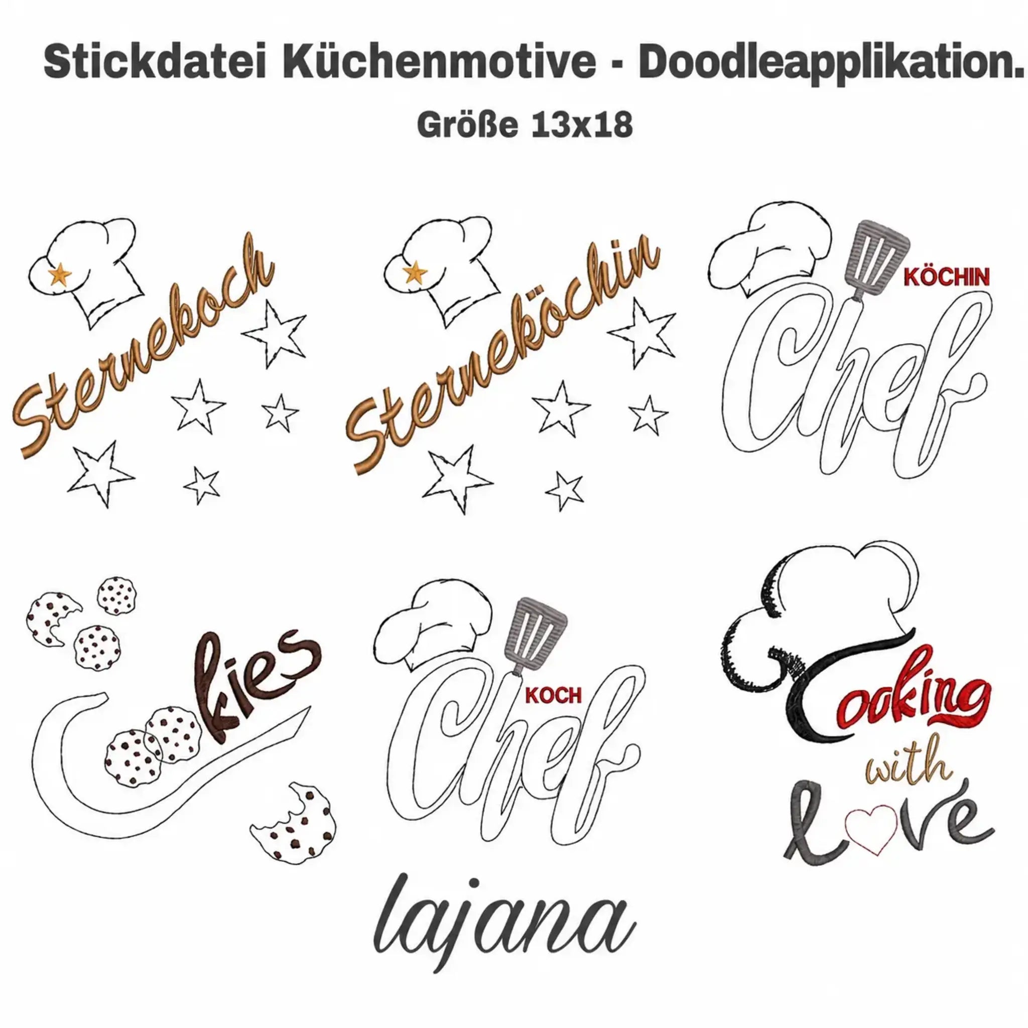 Stickdatei Küchenmotive Set