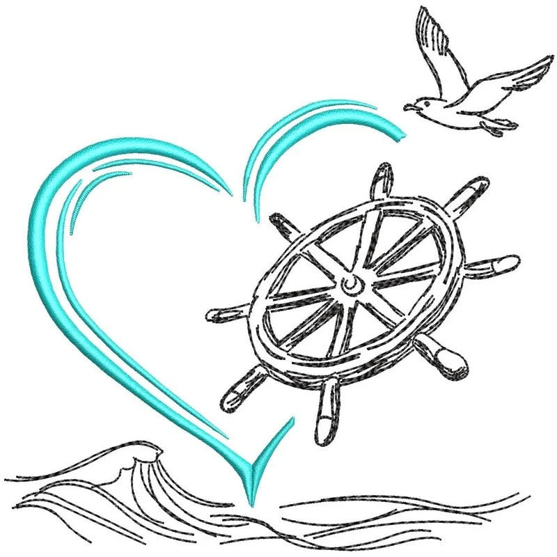 Stickdatei Maritim Love