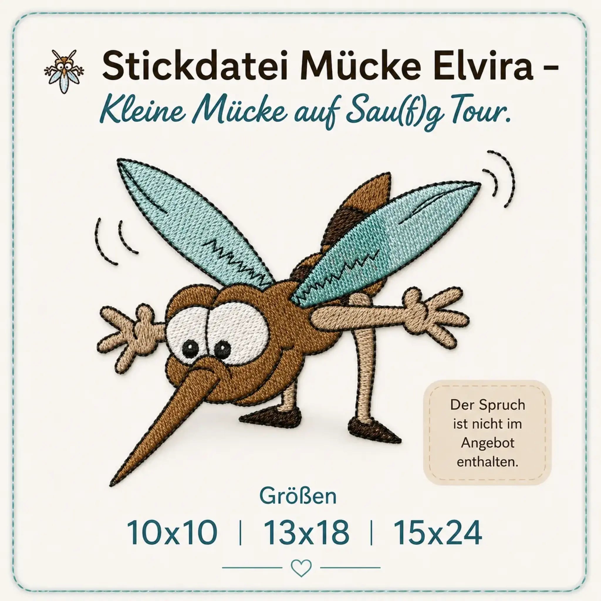Stickdatei Mücke Elvira