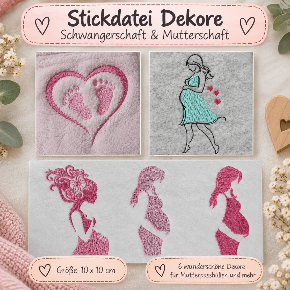 Stickdatei Dekore Schwangerschaft & Mutterschaft