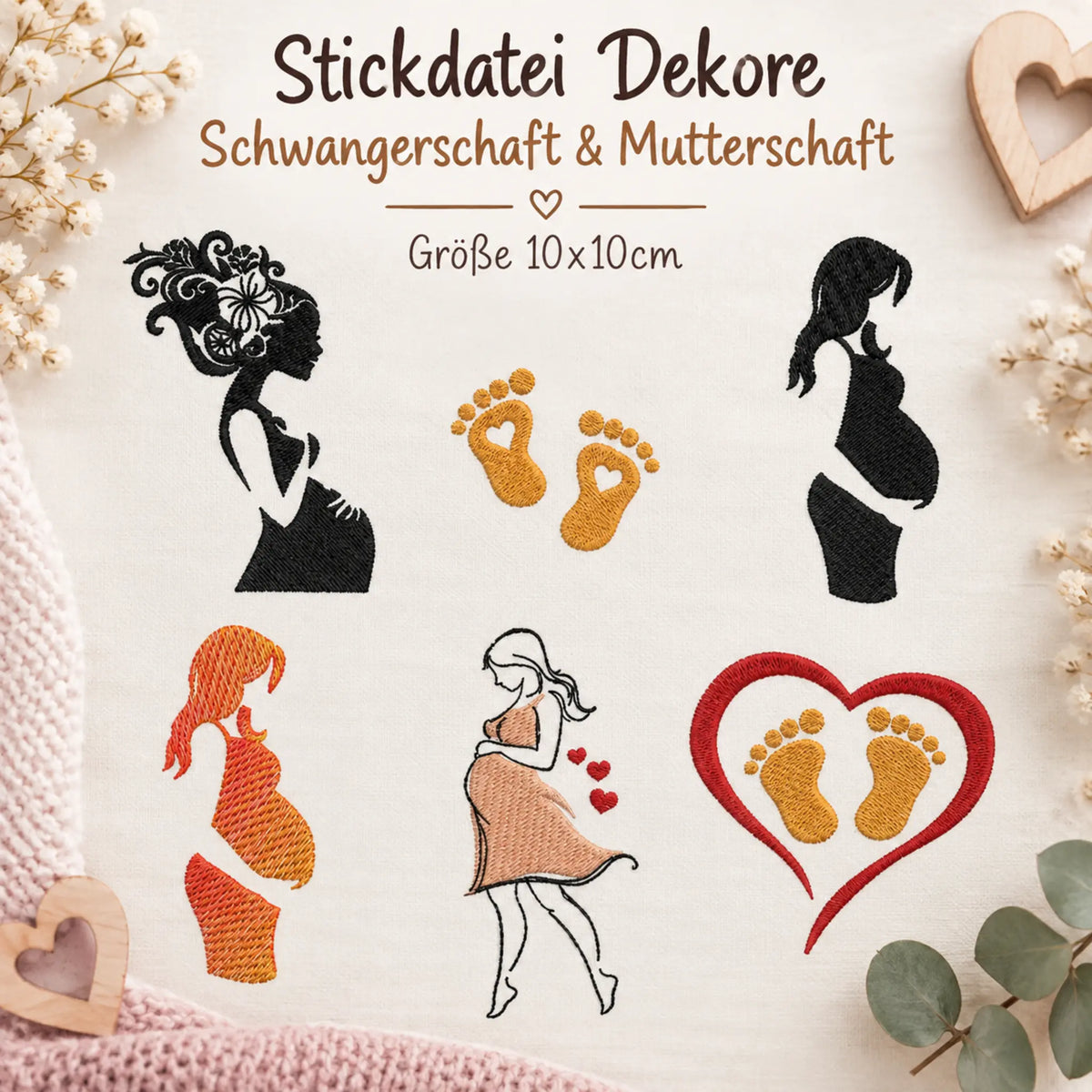 Stickdatei Dekore Schwangerschaft & Mutterschaft