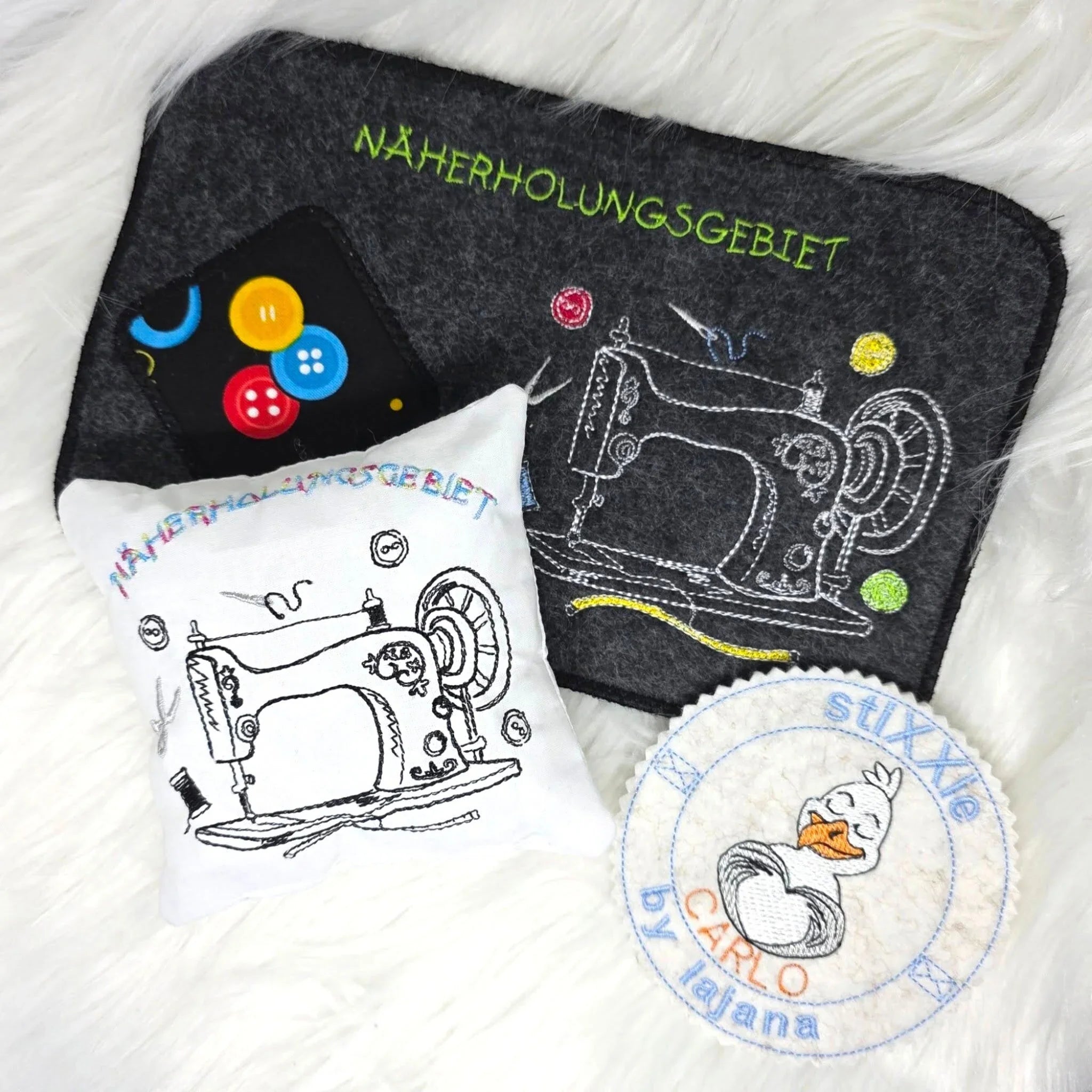 Stickdatei Näherholungsgebiet - Nähmaschine mit Spruch