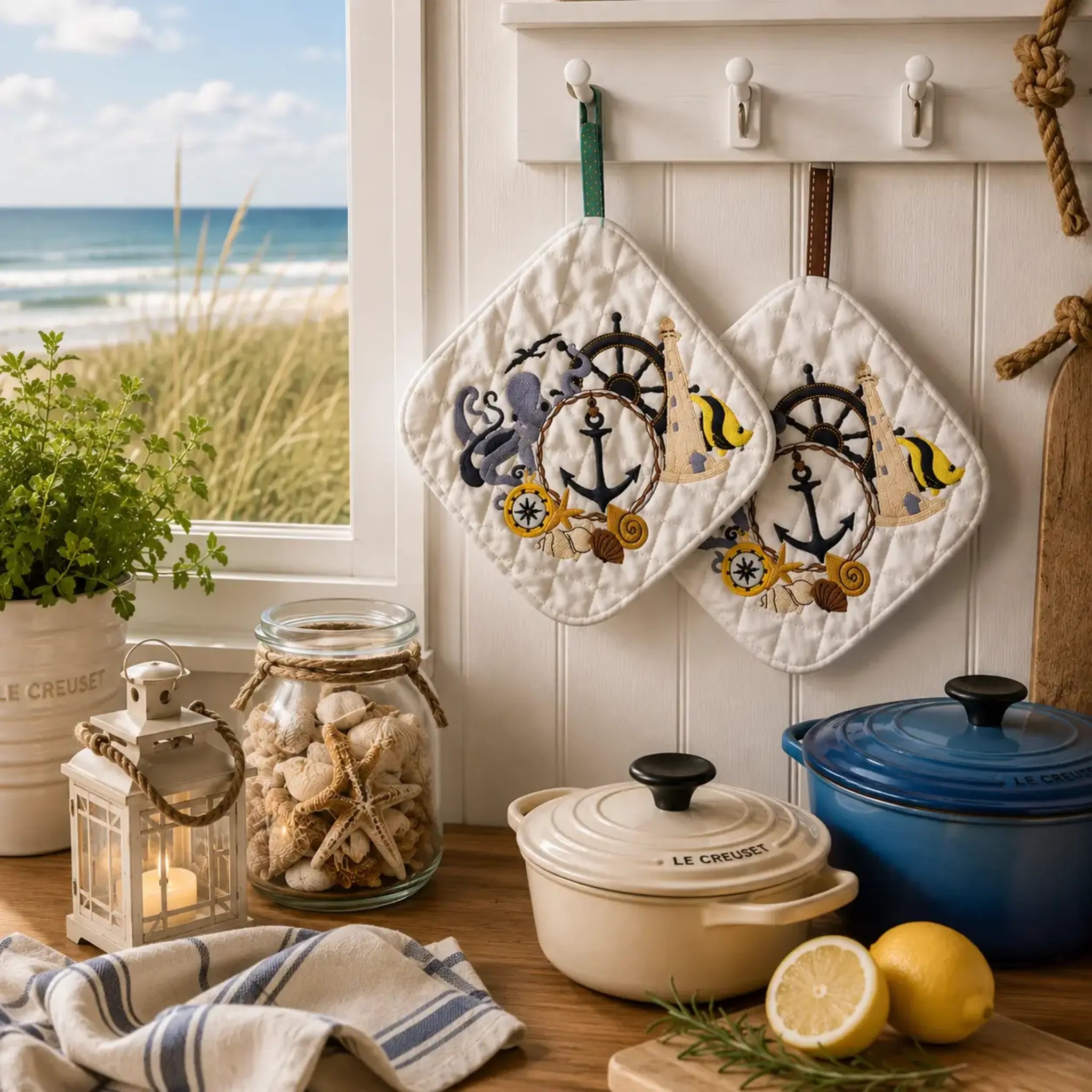Stickdatei Maritim Nautical – Vintage-Style mit Teilapplikation | stiXXie