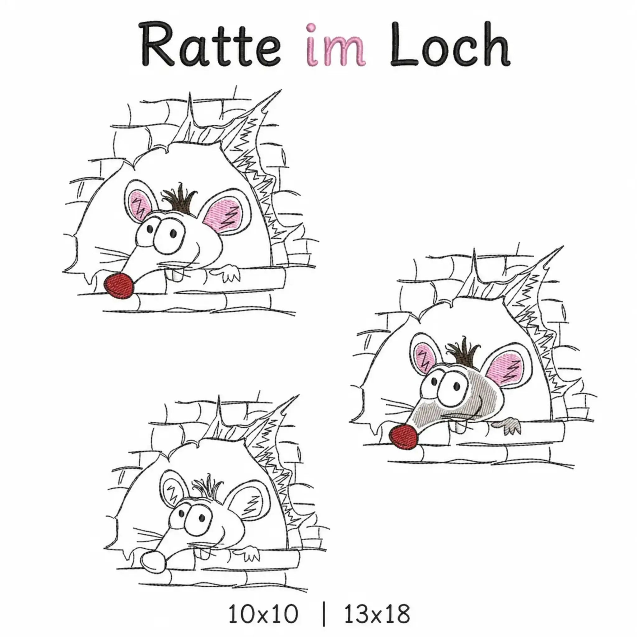 Stickdatei Ratte im Loch